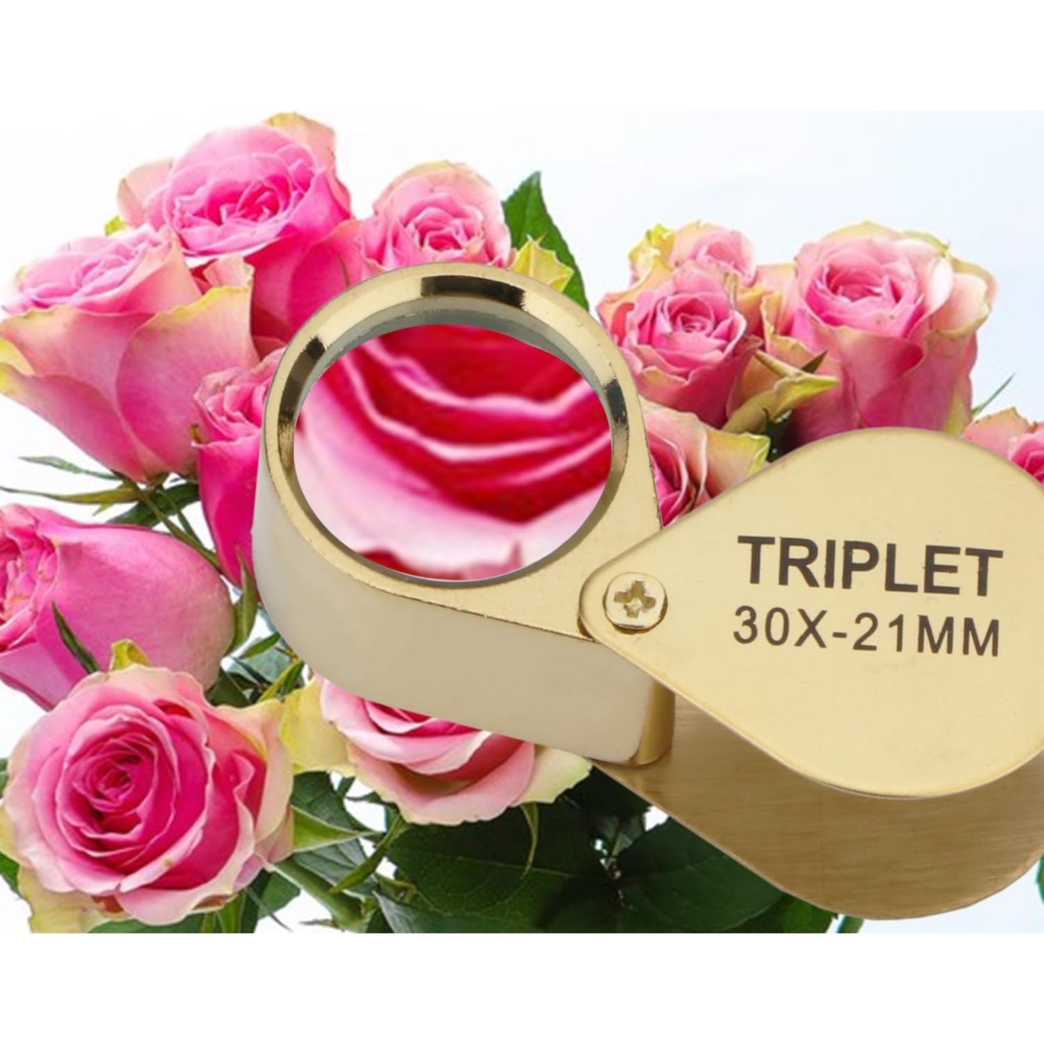 Lupa de bolsillo Rongon 30X con estuche retráctil 21mm