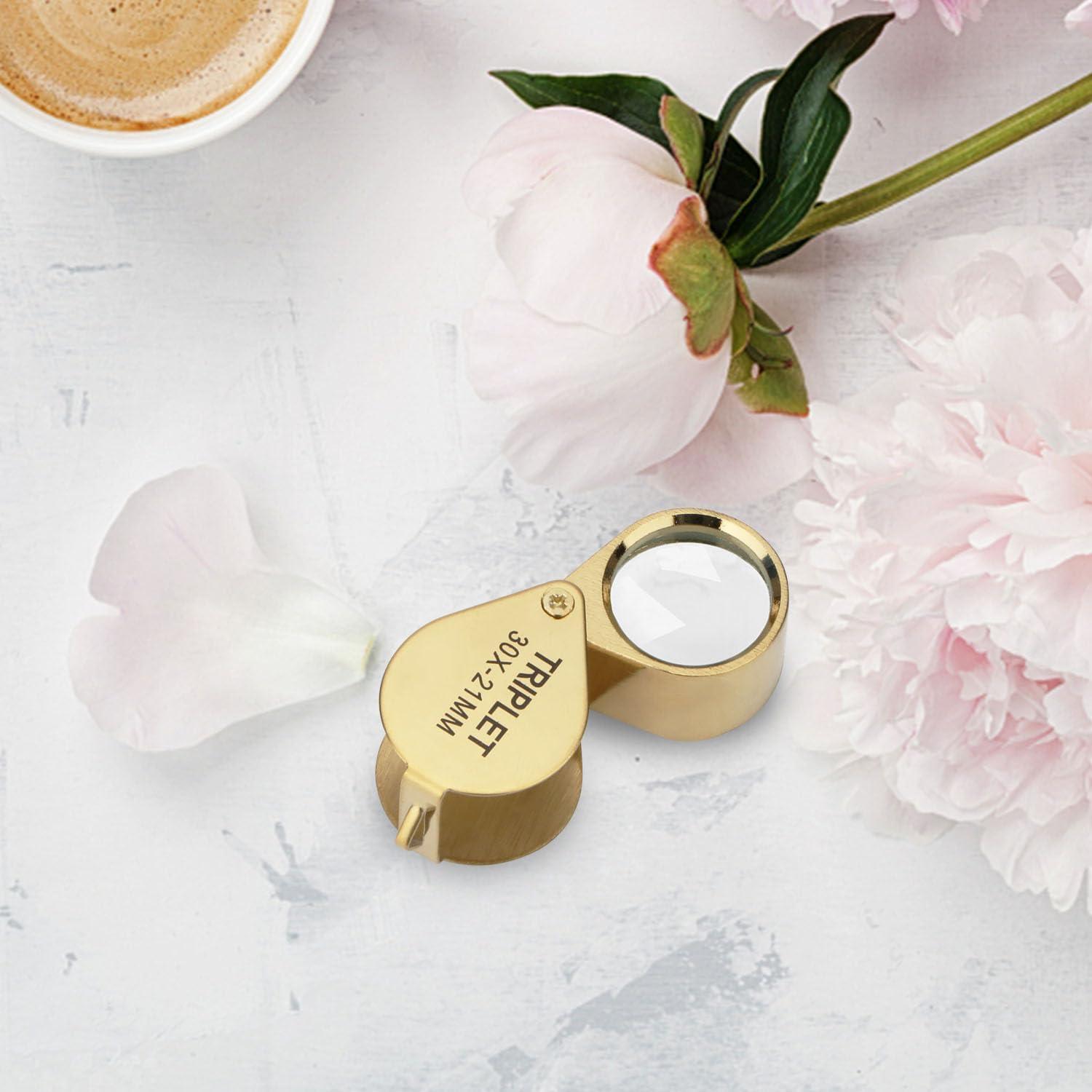 Lupa de bolsillo Rongon 30X con estuche retráctil 21mm