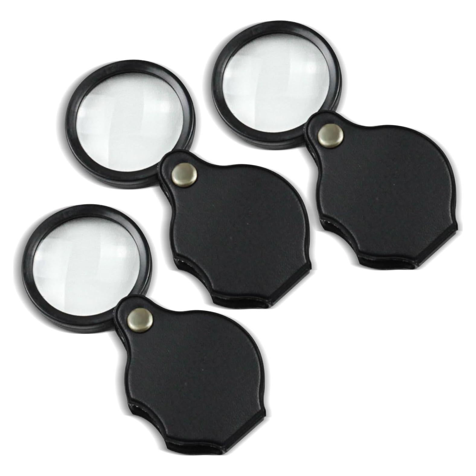 Set de 3 Lupas Mini 10X Zoolinn Plegables con Funda Protectora