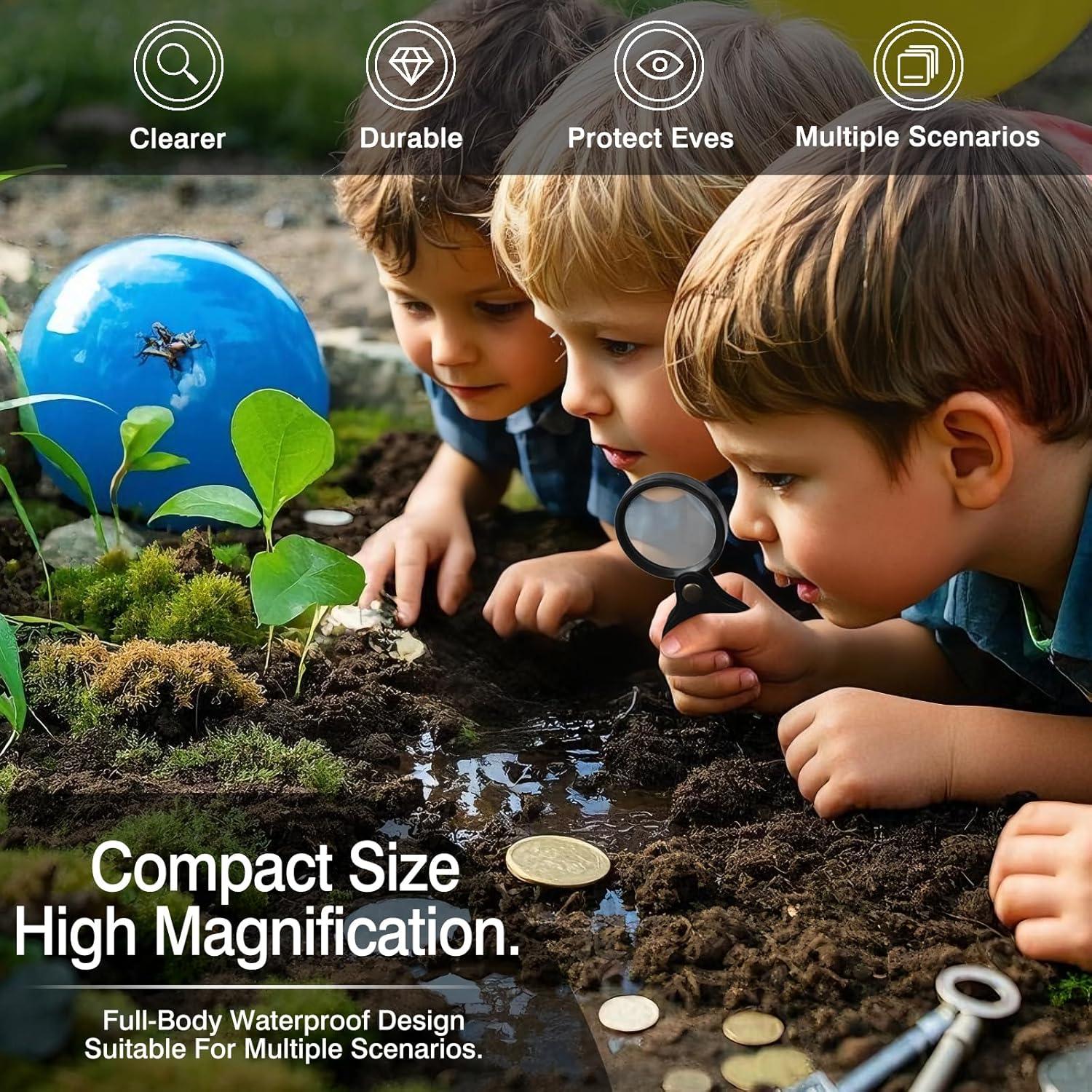 Set de 3 Lupas Mini 10X Zoolinn Plegables con Funda Protectora