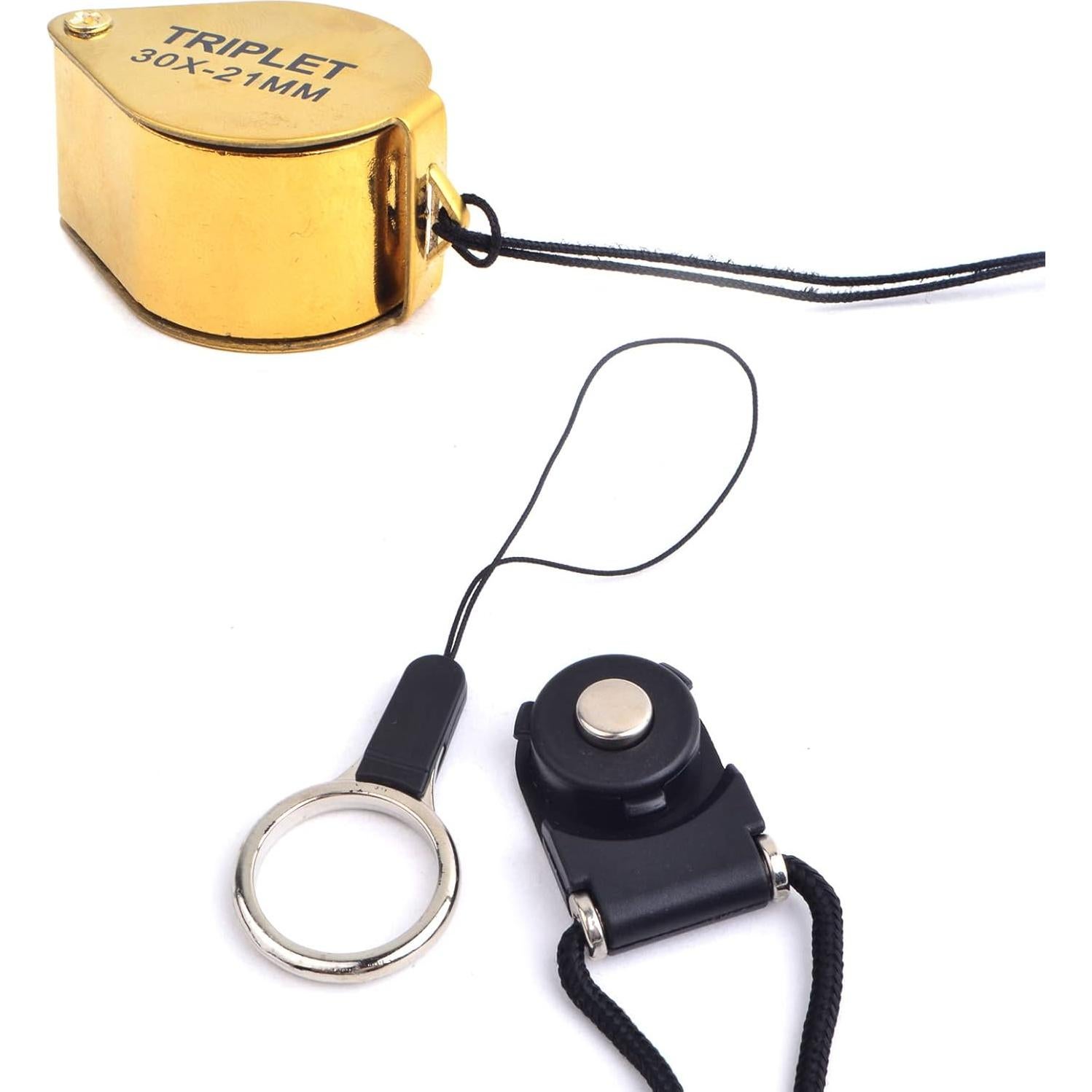 Paquete de 2 Lupas de Joyero Plegables KMOSPAD 30X Metal