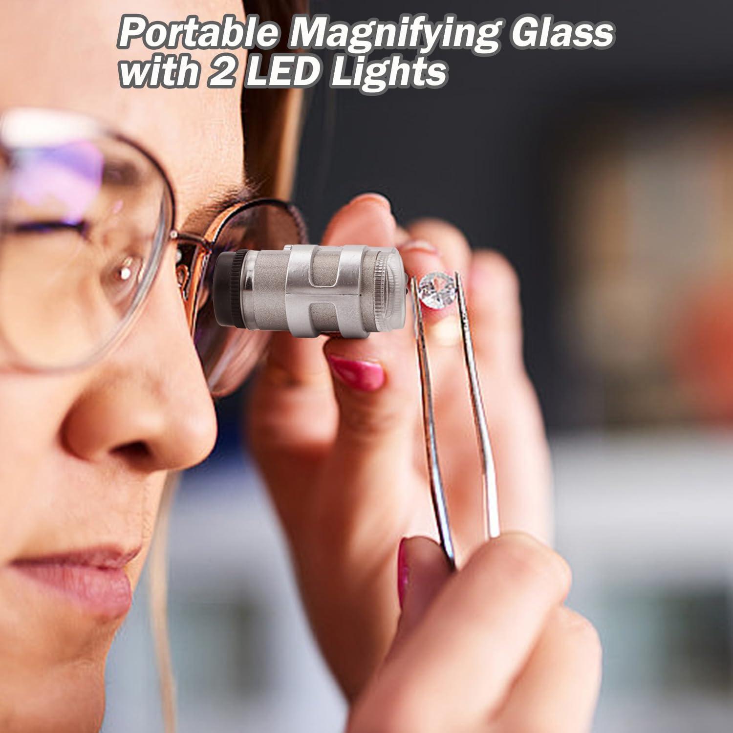 Lupa Mini 45X con 2 Luces LED Crazy Cart - Joyeros