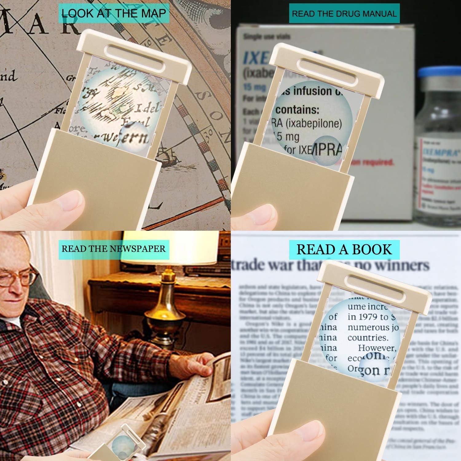 Lupa portátil con luz LED HONWELL 3X 5X - 3 unidades