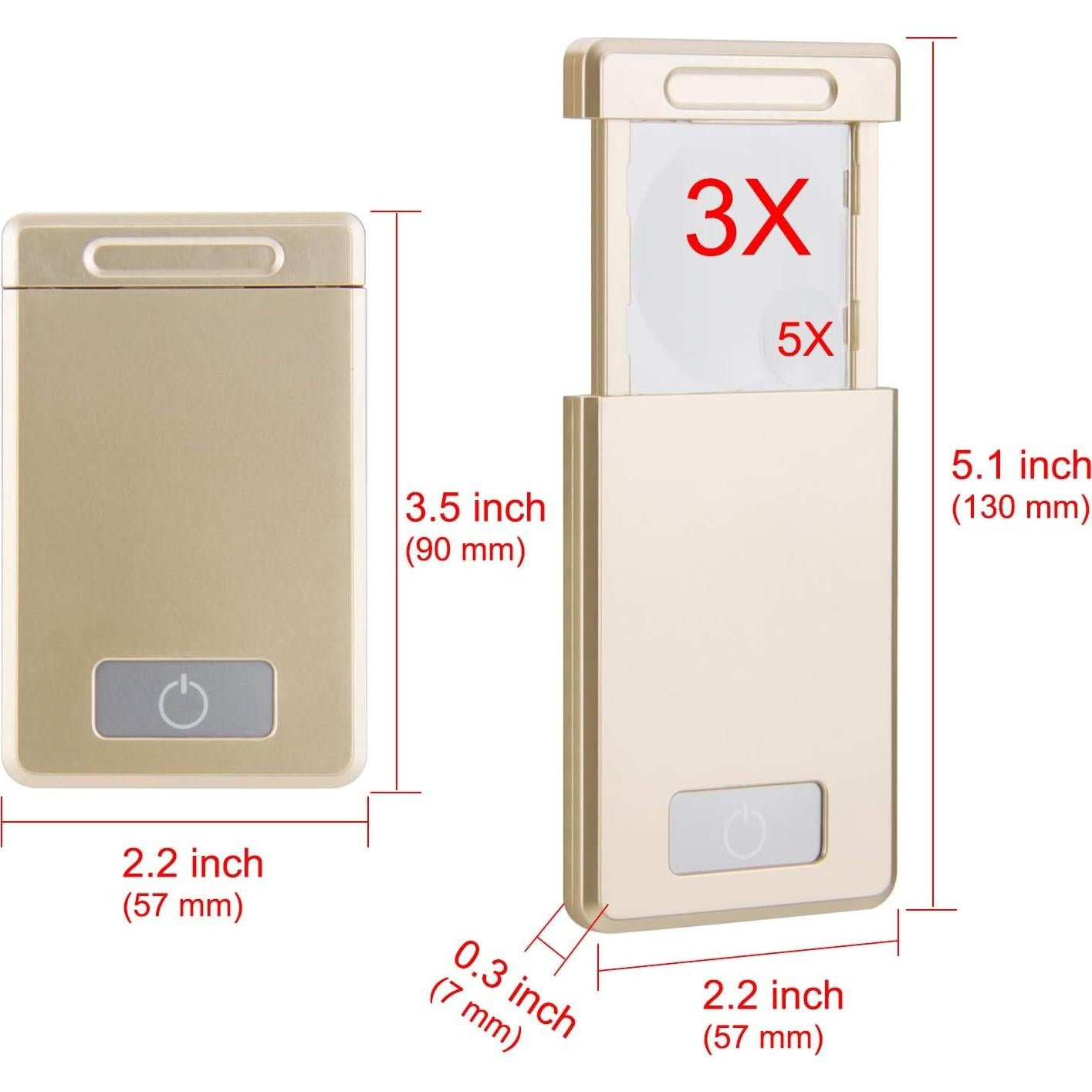 Lupa portátil con luz LED HONWELL 3X 5X - 3 unidades