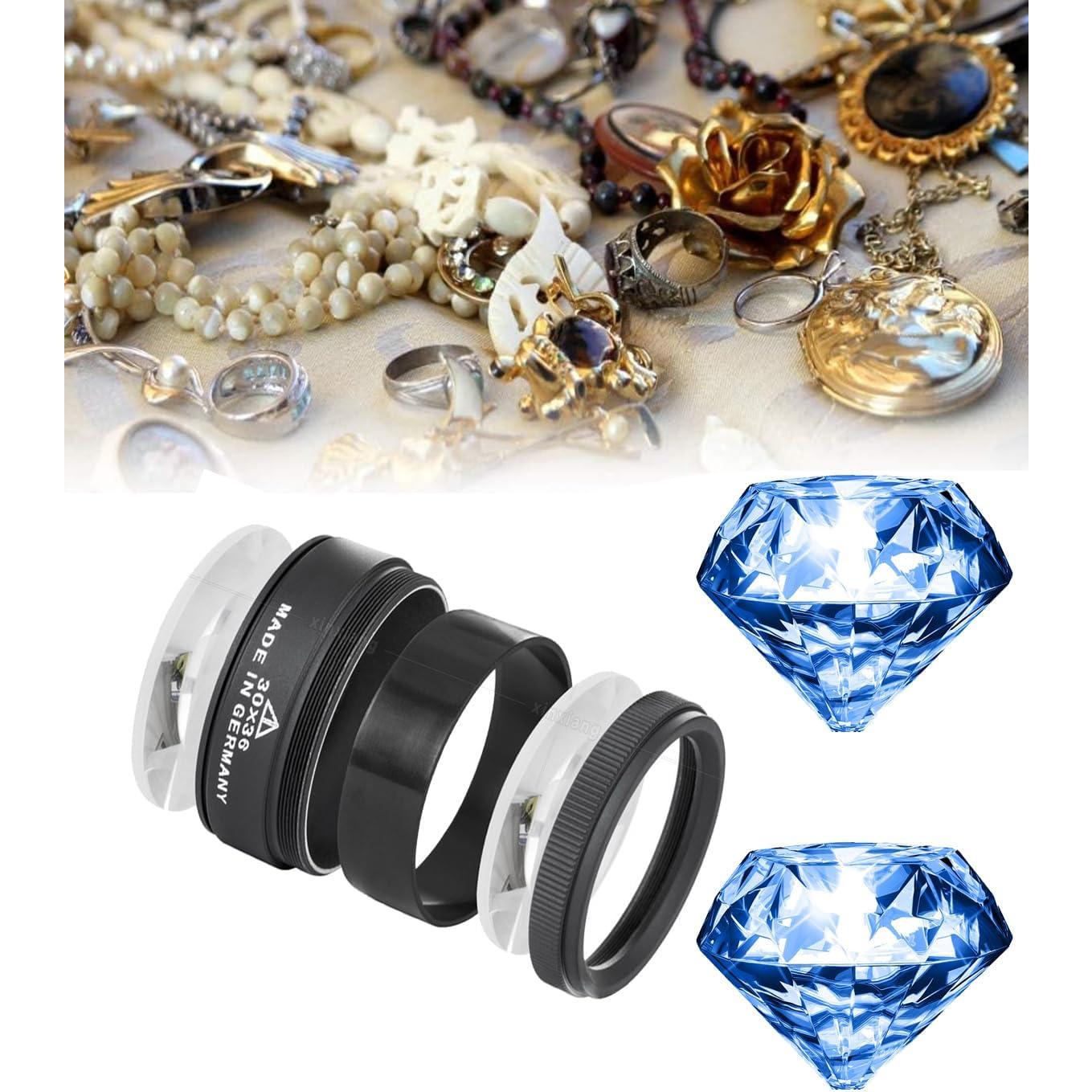 Lupa de Lectura 30X Mini Óptica Aluminio para Joyería