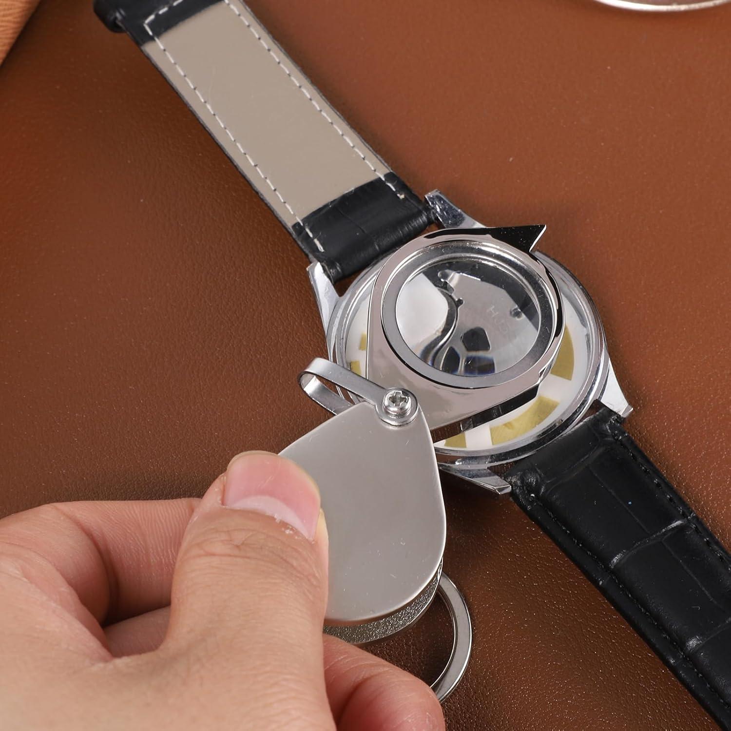 Lupa de bolsillo 30X Xthrotsenk, plegable, 25 mm, viaje