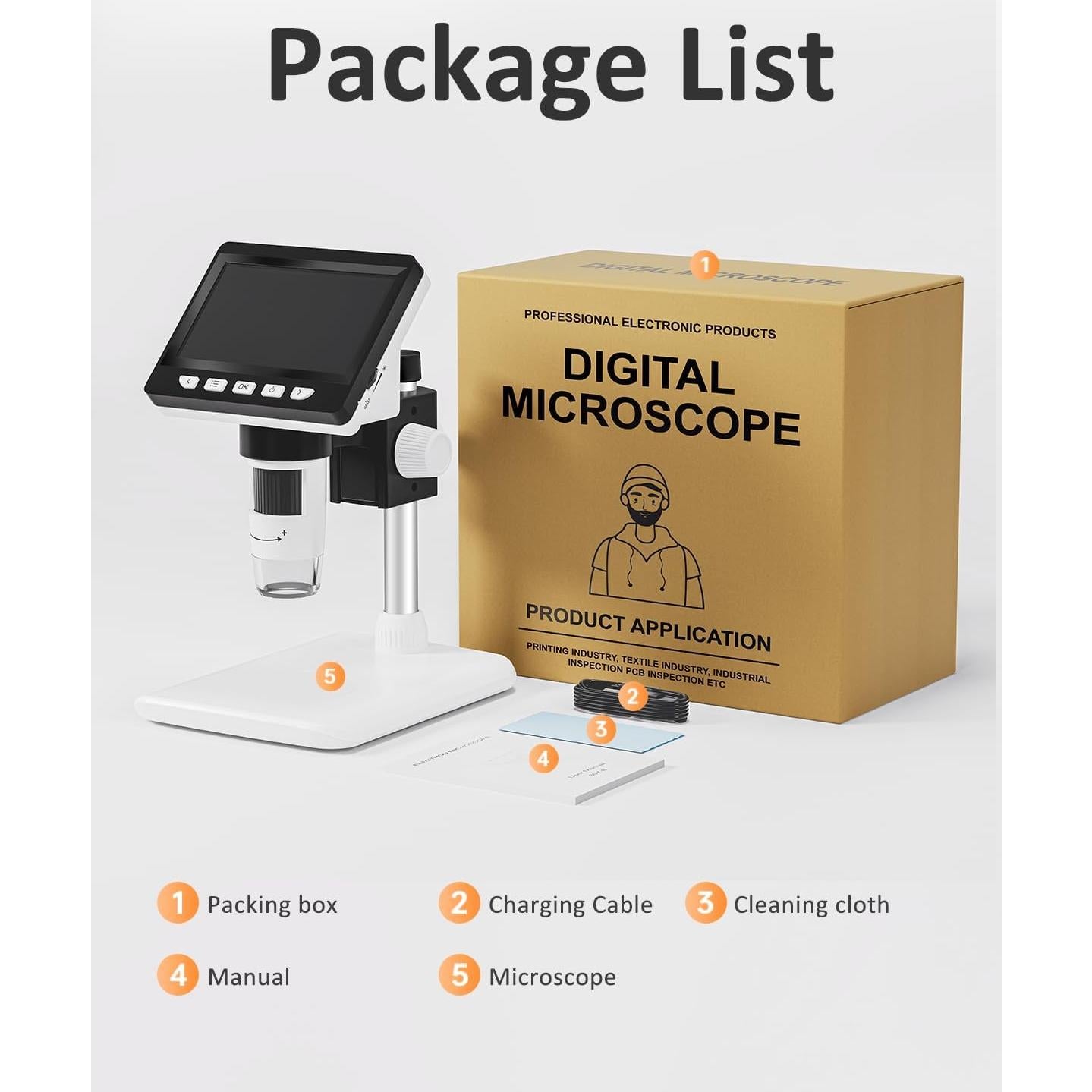 Microscopio Digital Aopick 4.3" 1000X LCD con 8 LED