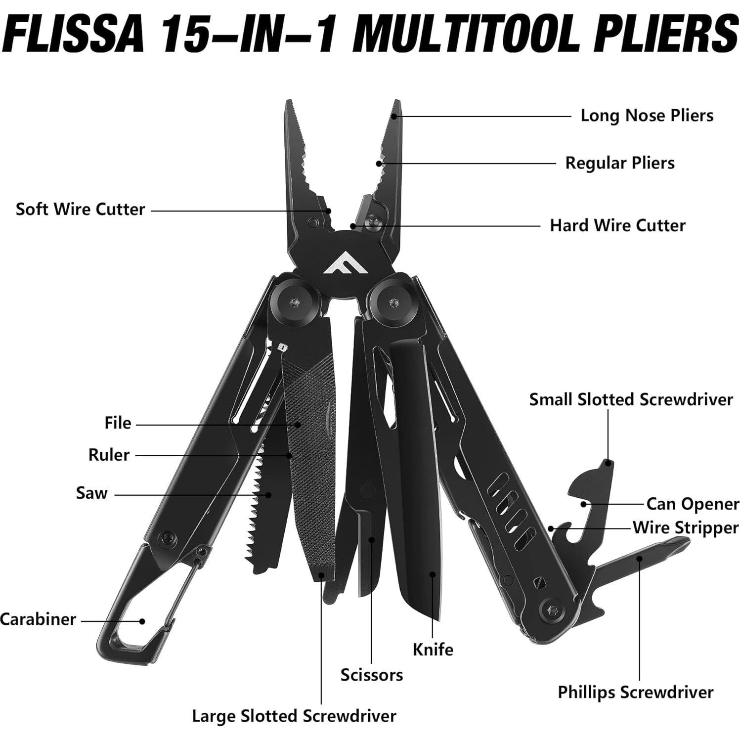 Multiherramienta FLISSA 15-en-1 con Alicates y Funda
