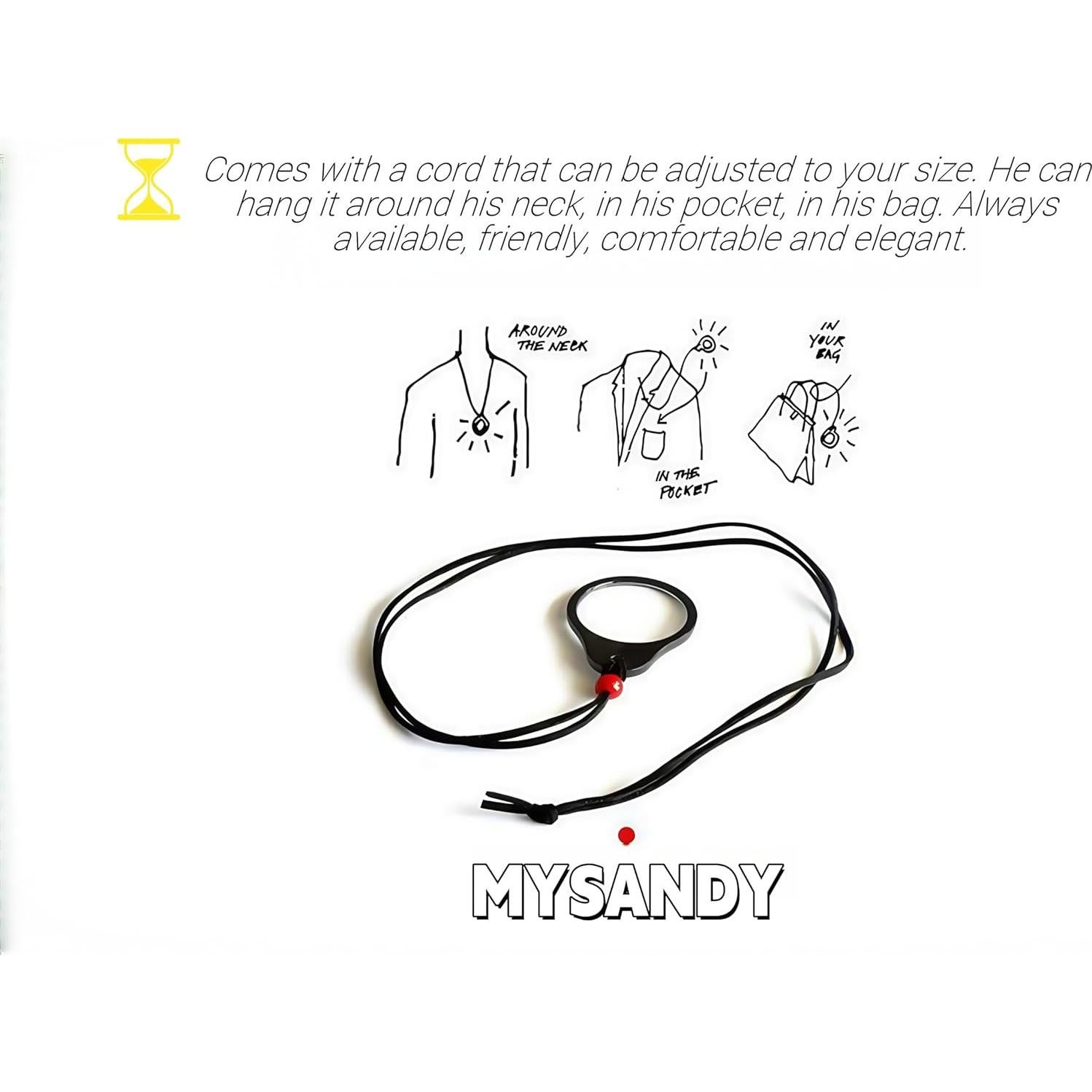 Lupa Portátil 3X MYSANDY con Correa de Cuero - Negra