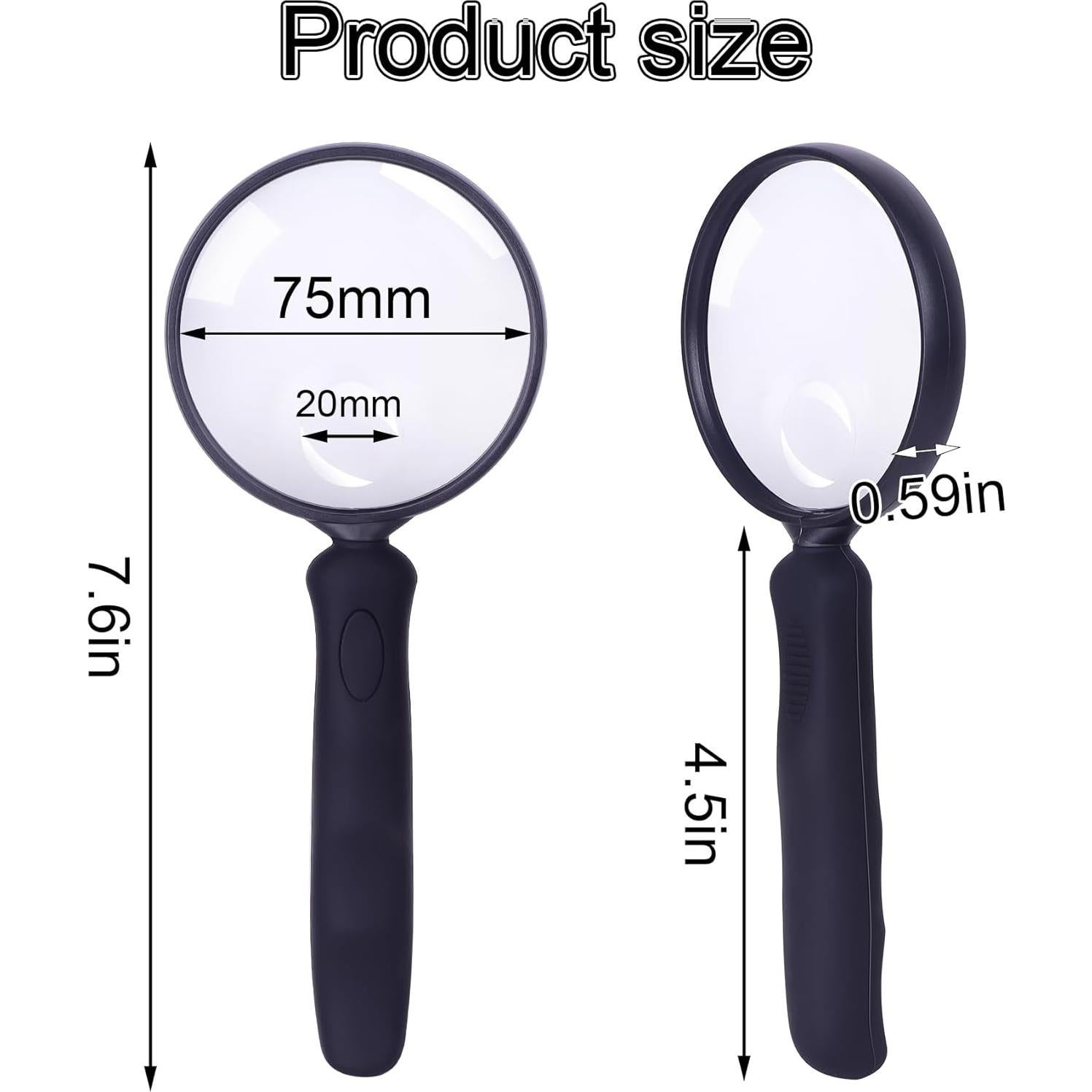 Lupa de Mano Lakei 10X 30X con Lente Acrílica 7.6cm