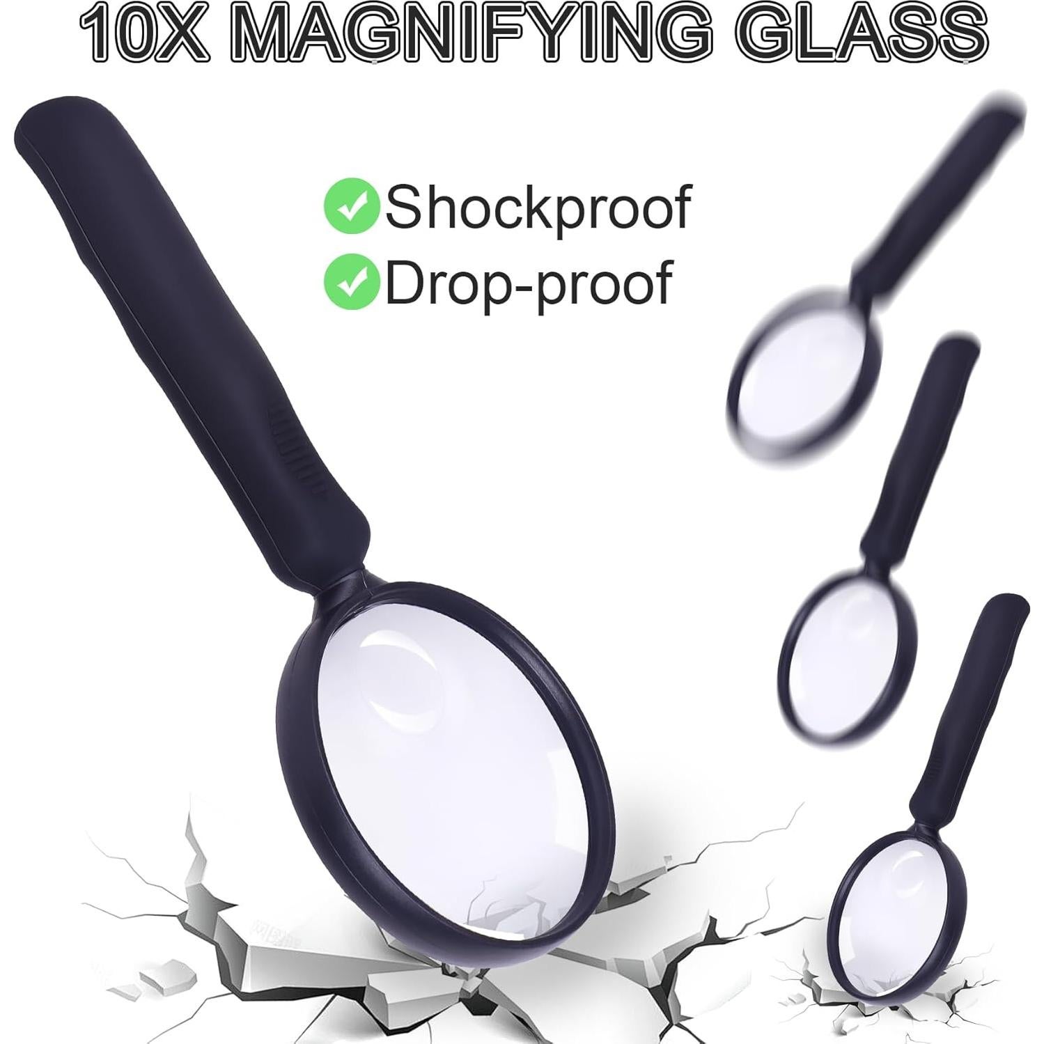 Lupa de Mano Lakei 10X 30X con Lente Acrílica 7.6cm