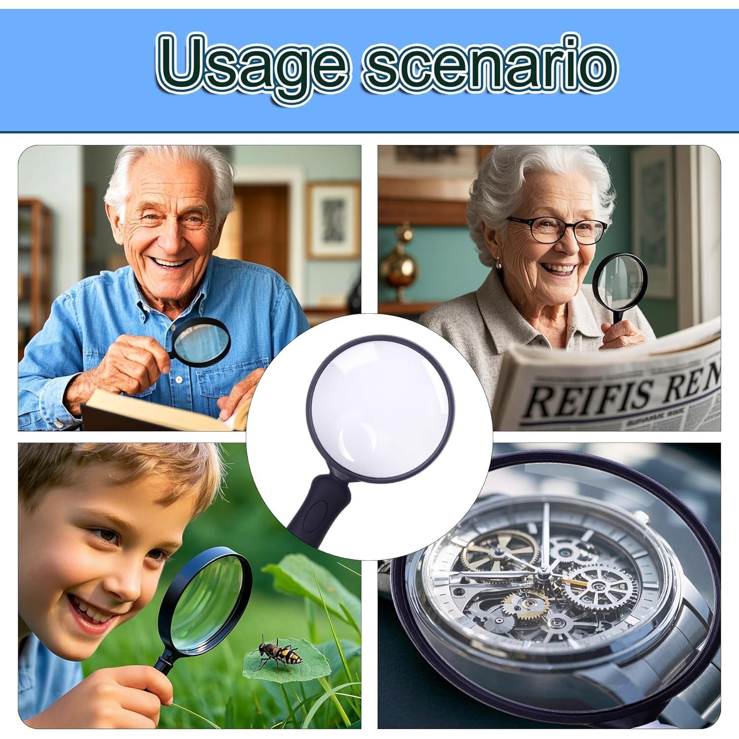 Lupa de Mano Lakei 10X 30X con Lente Acrílica 7.6cm