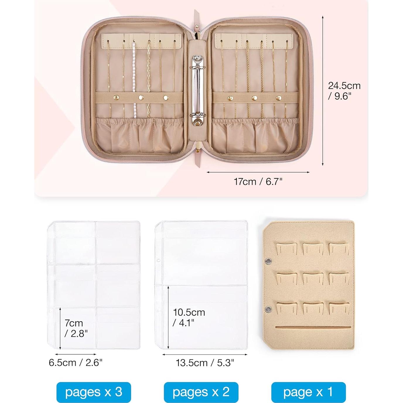 Organizador de Joyería de Viaje BAGSMART Rosa 24.4x5.1x17cm