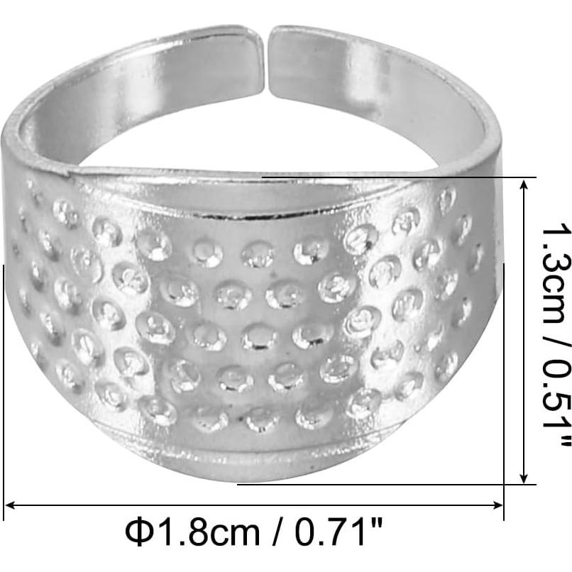 Dedales de Metal PATIKIL 10 Pcs Ajustables para Costura Plata