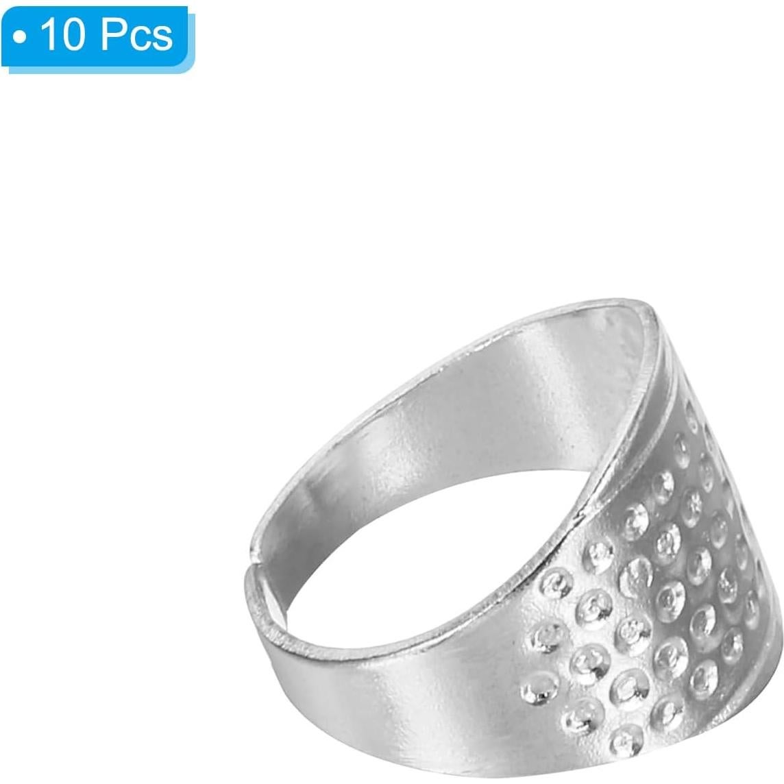 Dedales de Metal PATIKIL 10 Pcs Ajustables para Costura Plata