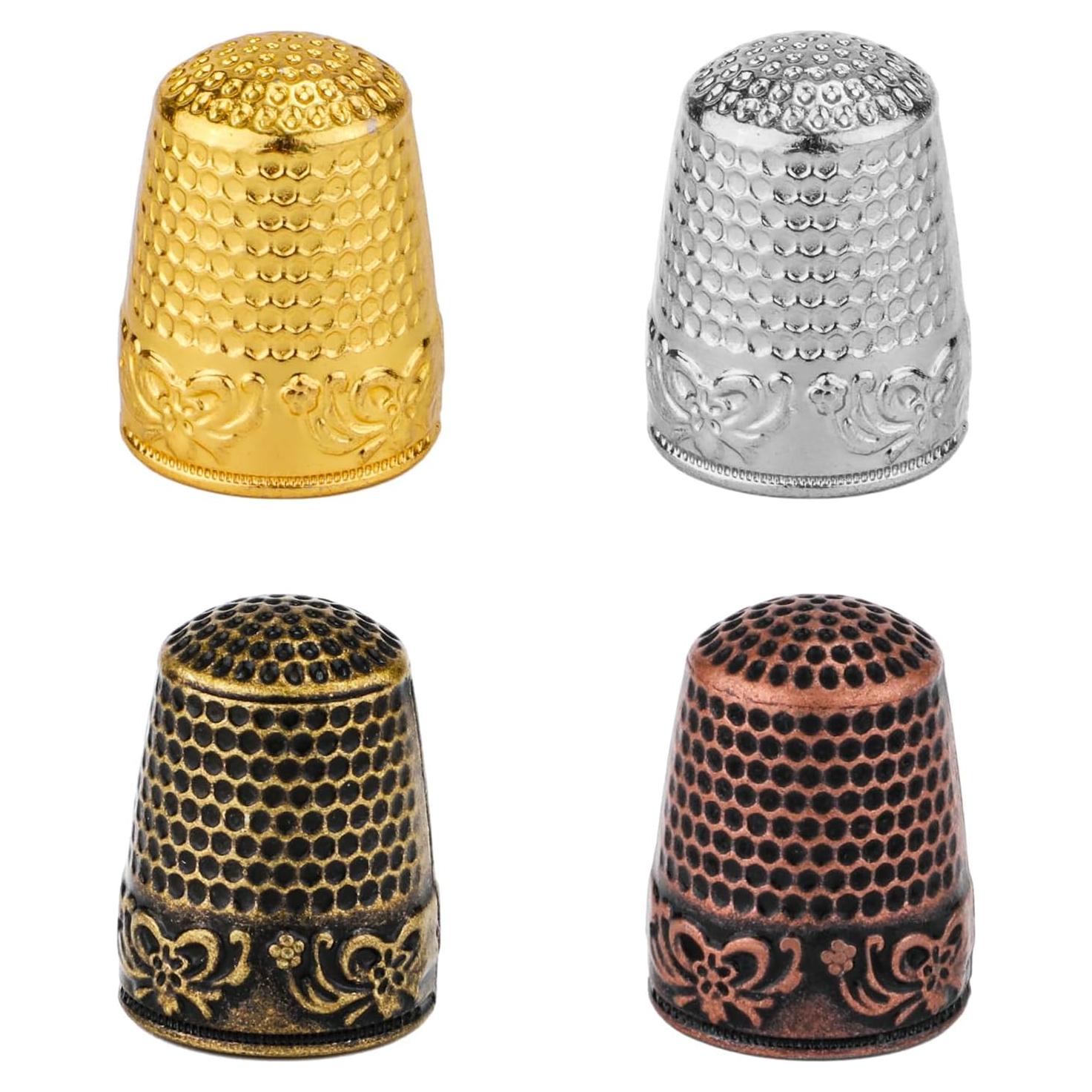 4 Dedales de Metal NQEUEPN para Costura y Bordado - Cobre