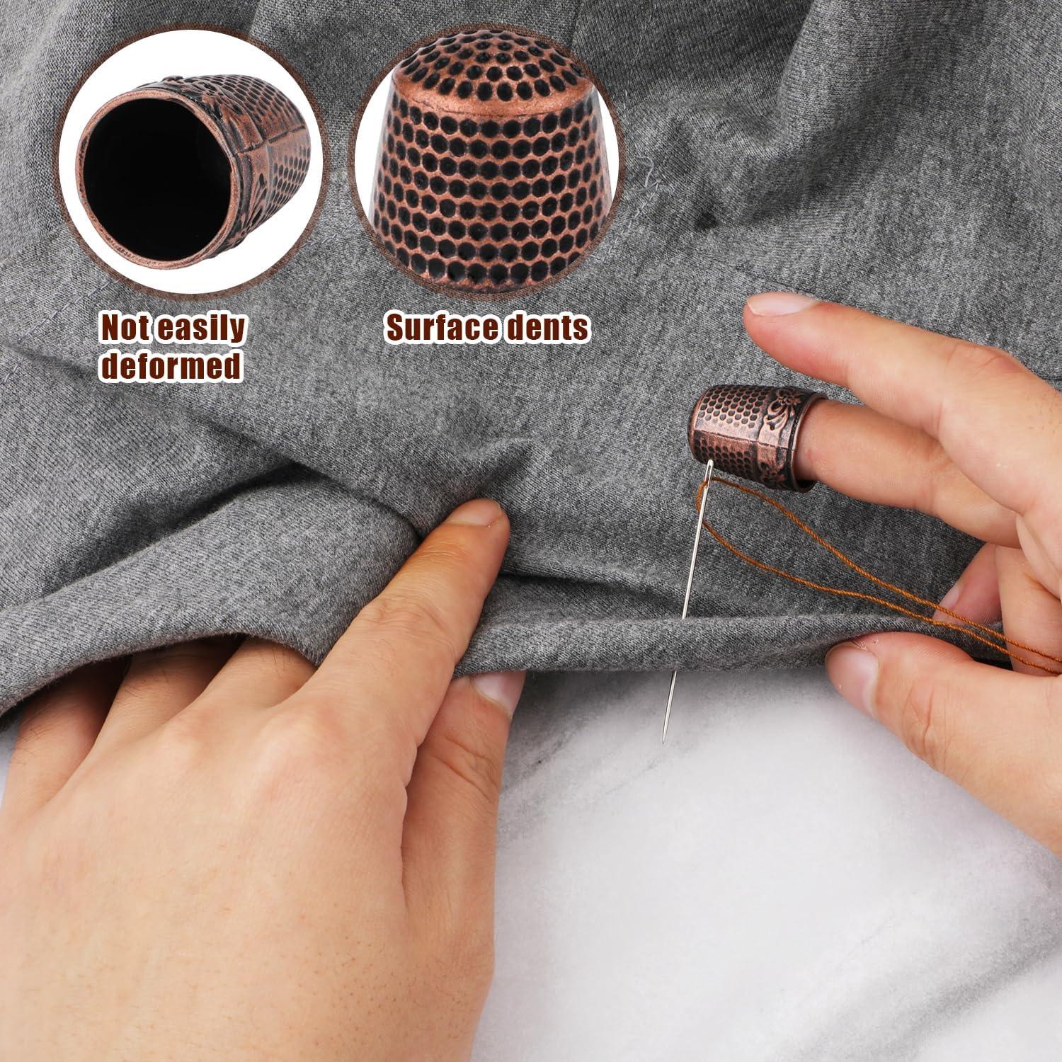 4 Dedales de Metal NQEUEPN para Costura y Bordado - Cobre