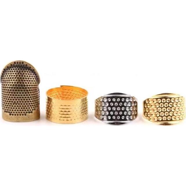 Bouclel 8 PCS Knitting Thimble,Sewing thimbles,Golden thimbles for Hand Quilting,Sewing Finger Protector,Metal Thimble,Sewing Tools,Sewing Supplies