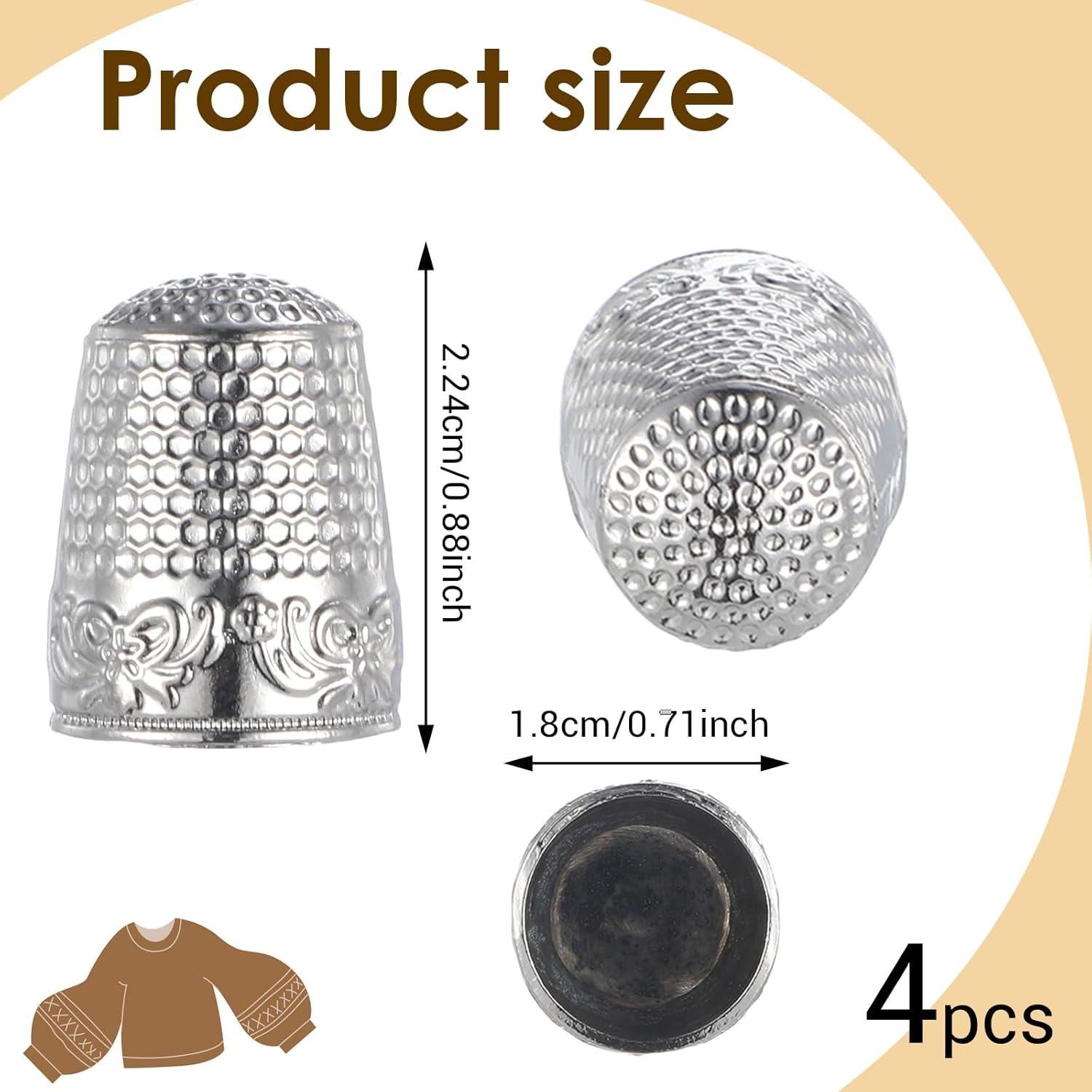 Dedales de Costura Mabor 4 Piezas Metal Plateado 1.8 cm