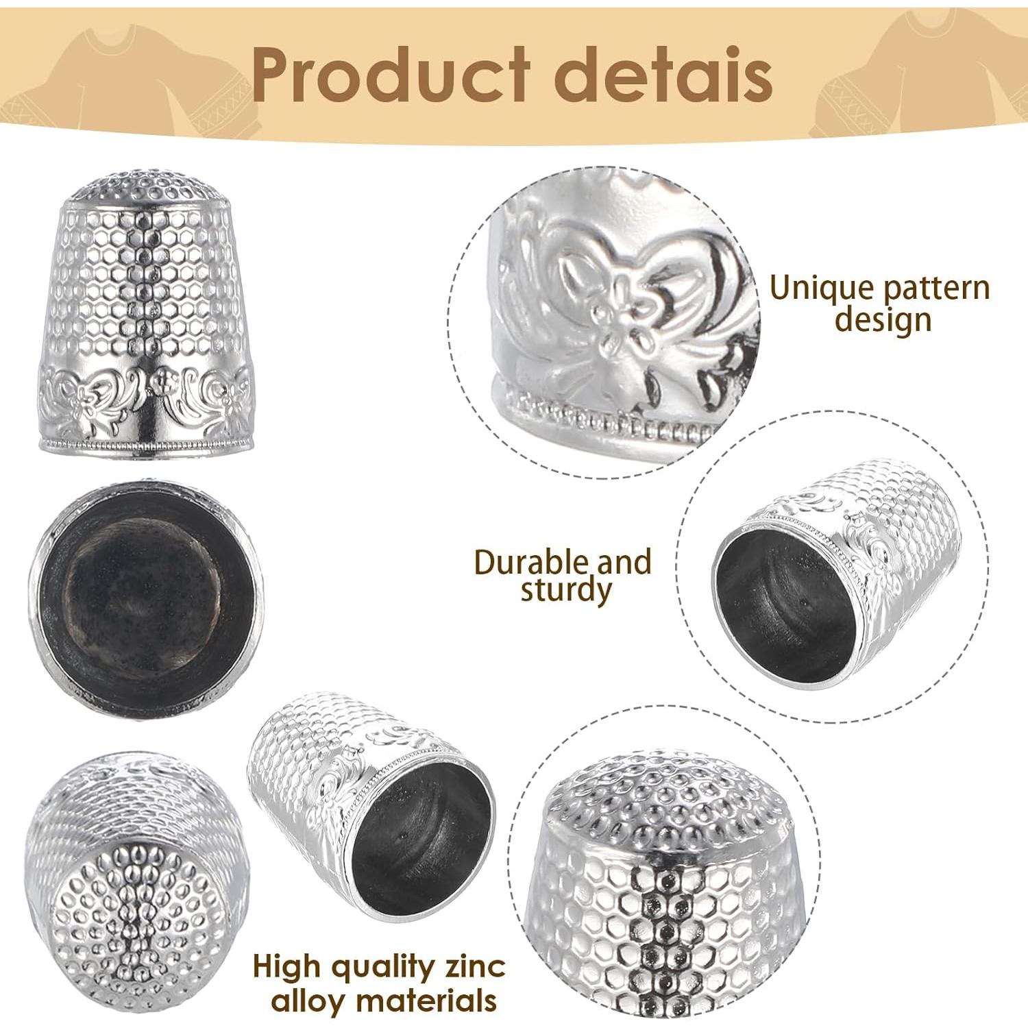 Dedales de Costura Mabor 4 Piezas Metal Plateado 1.8 cm