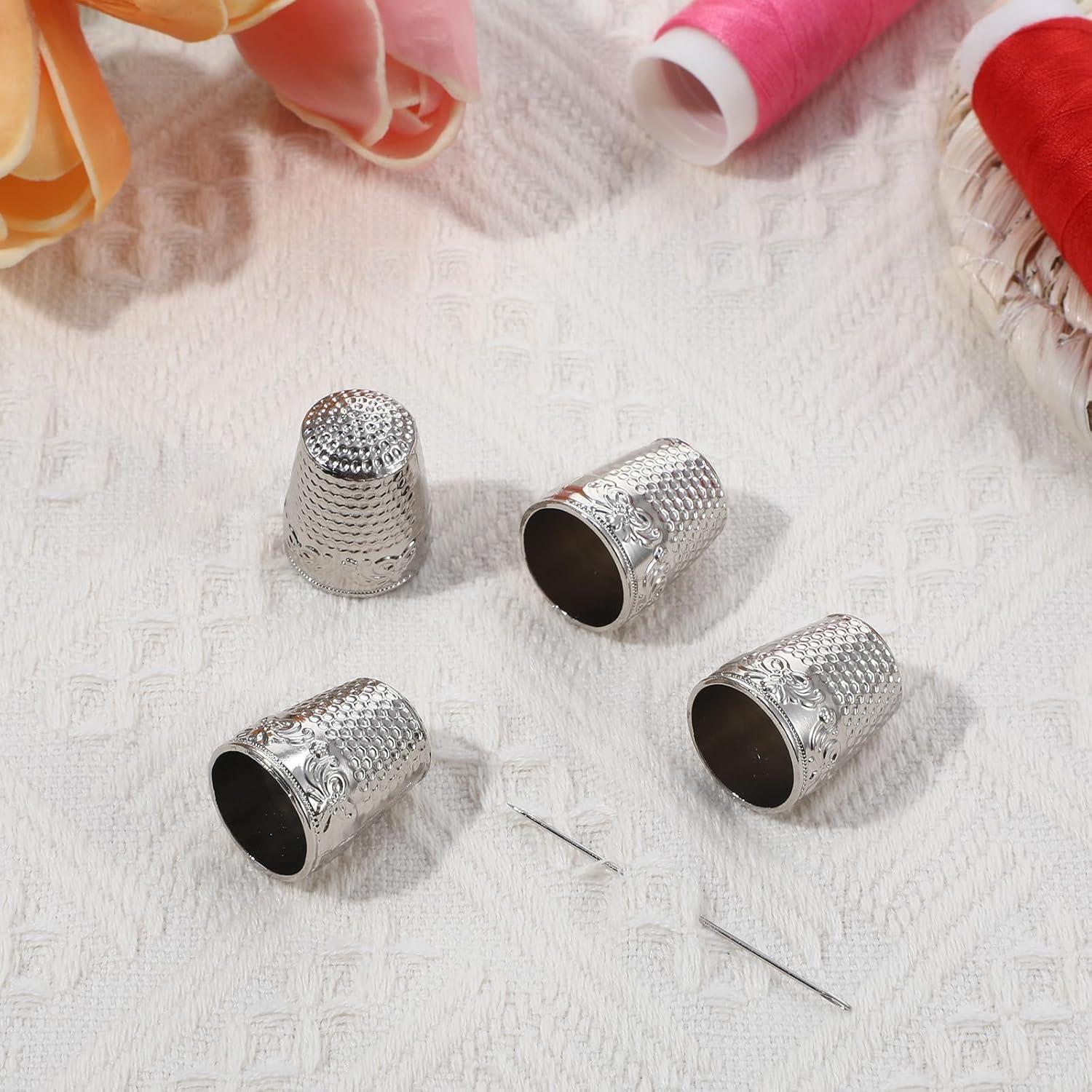 Dedales de Costura Mabor 4 Piezas Metal Plateado 1.8 cm