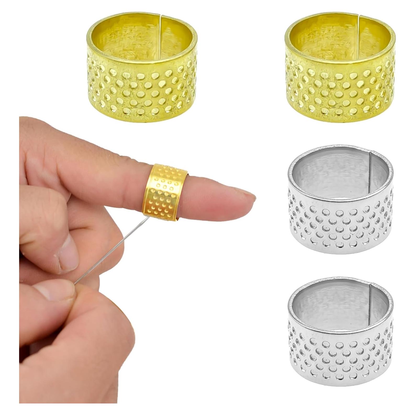 4 Dedales Metálicos Ajustables Capiant para Coser a Mano