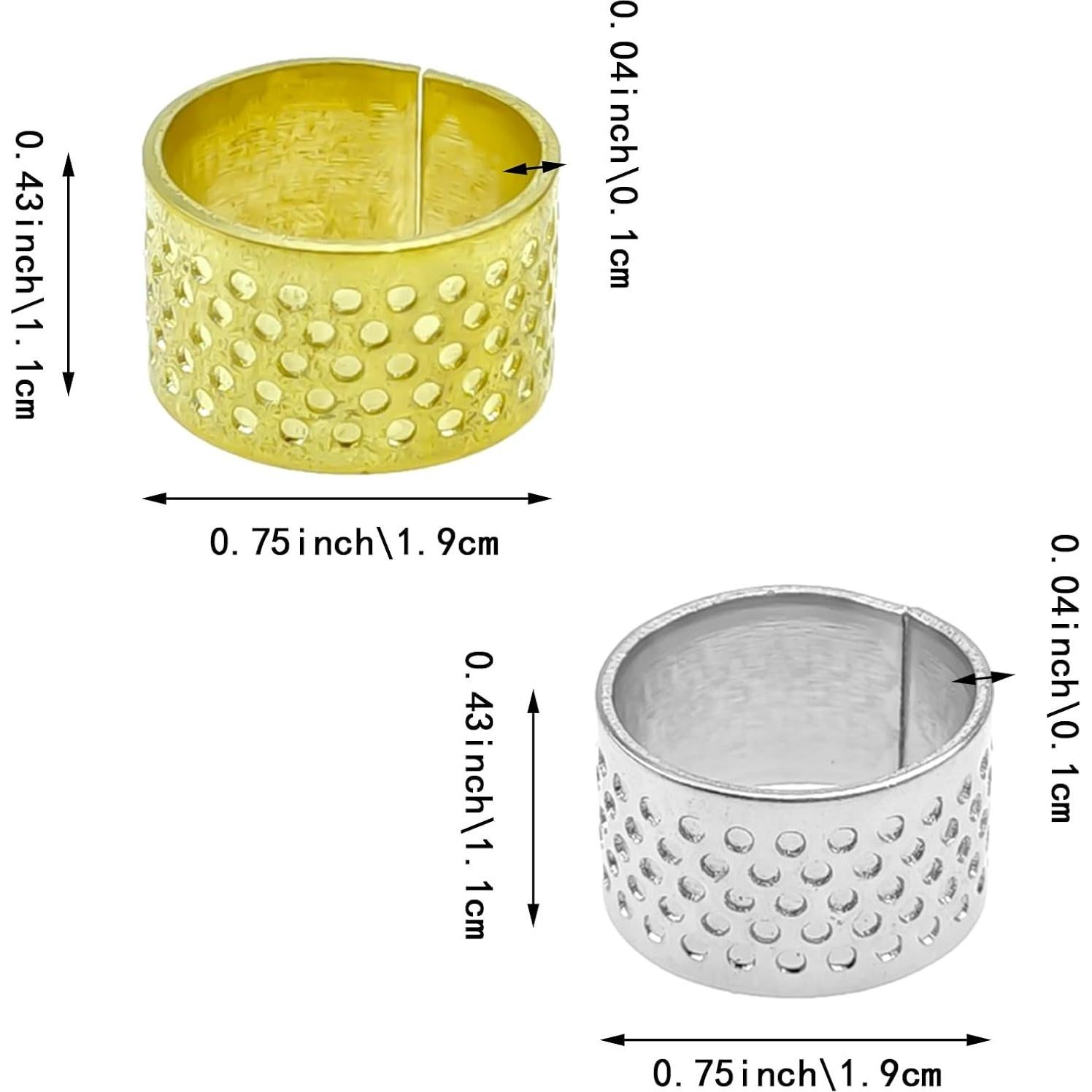 4 Dedales Metálicos Ajustables Capiant para Coser a Mano