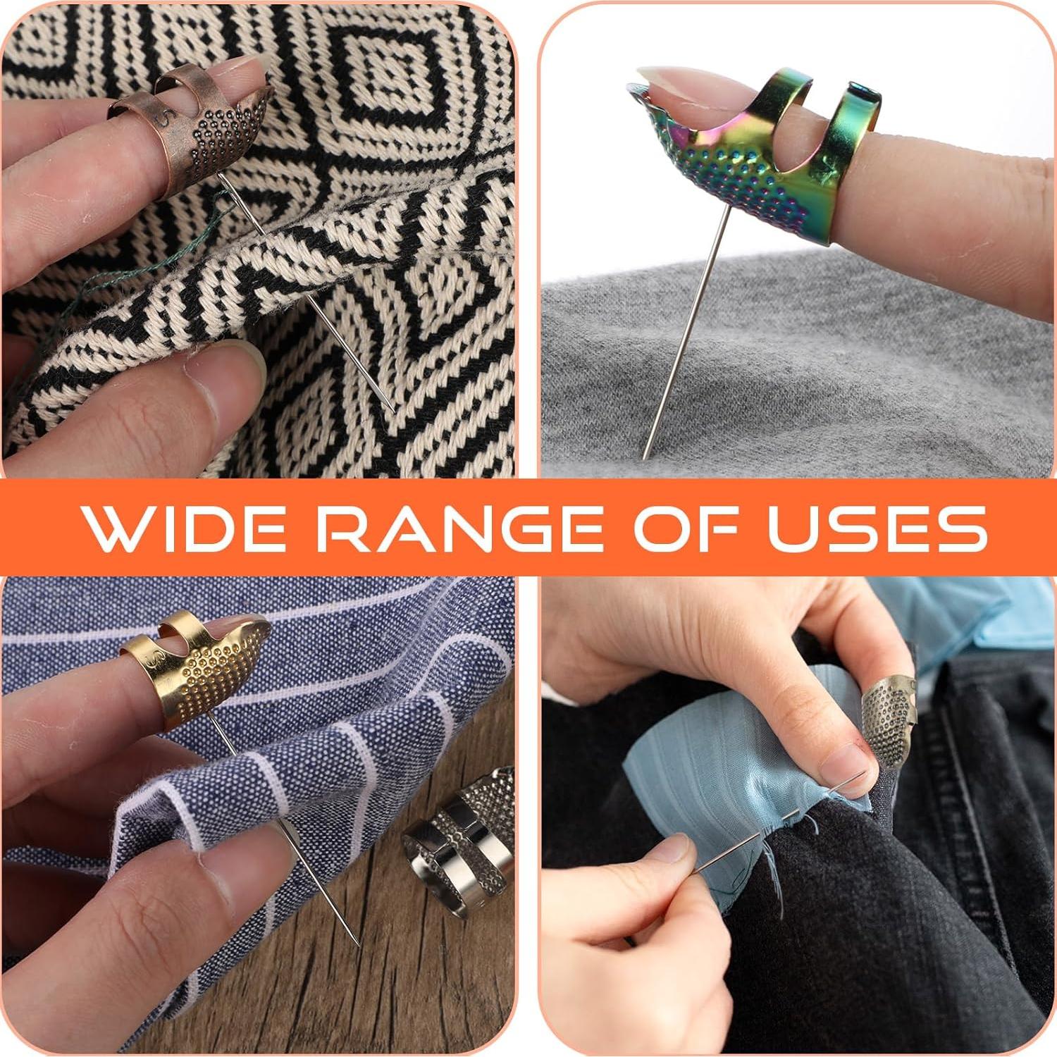 Juego de 6 Dedales Metálicos Ajustables Tyqour para Costura