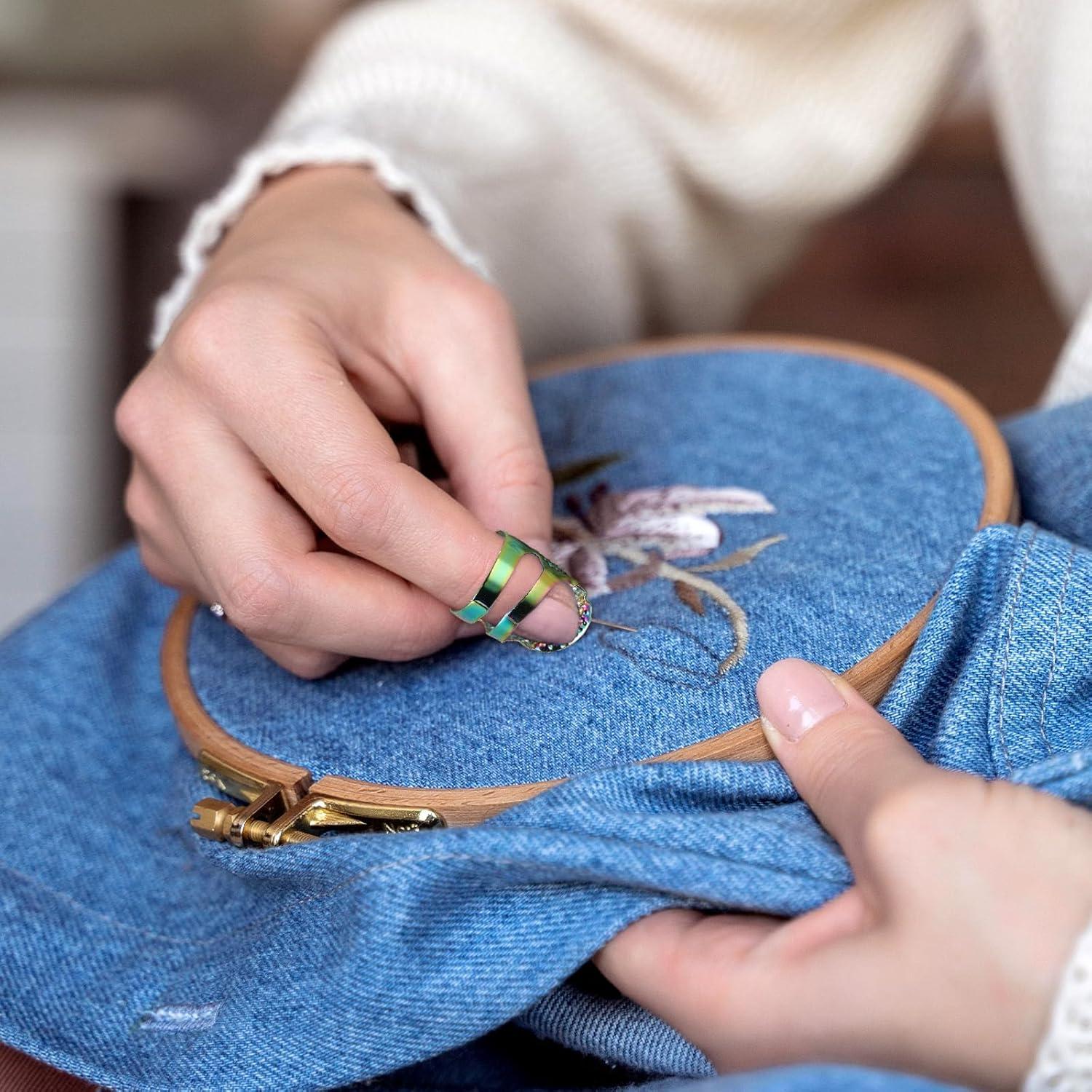 Juego de 6 Dedales Metálicos Ajustables Tyqour para Costura