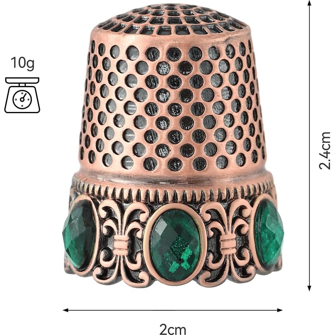 Dedal Vintage Flrhsjx Cobre Rojo para Costura y Manualidades