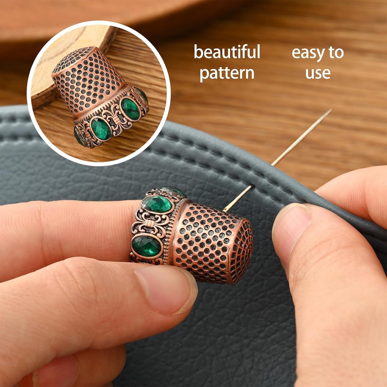 Dedal Vintage Flrhsjx Cobre Rojo para Costura y Manualidades