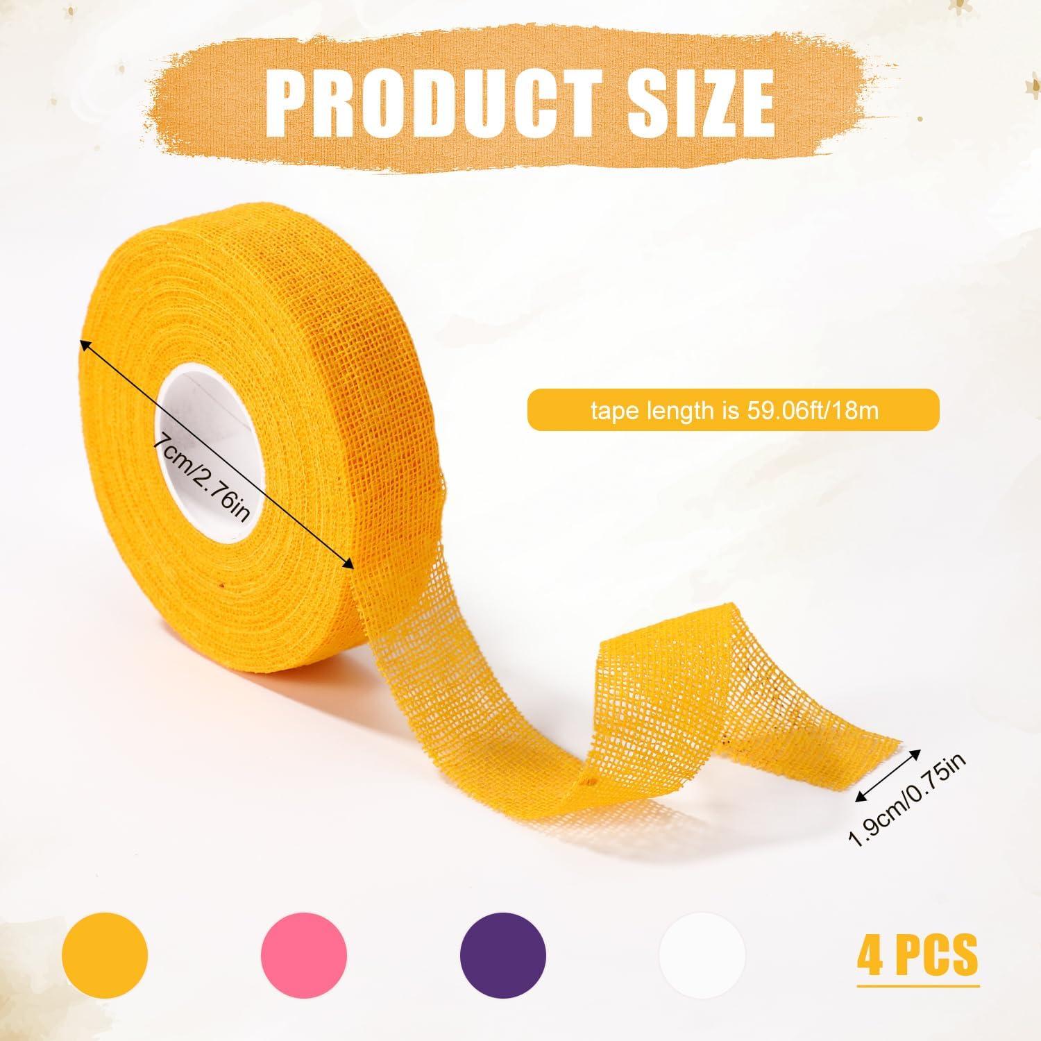 Cinta de Dedos Autoadhesiva Lyreh 4 Rollos Algodón 18m