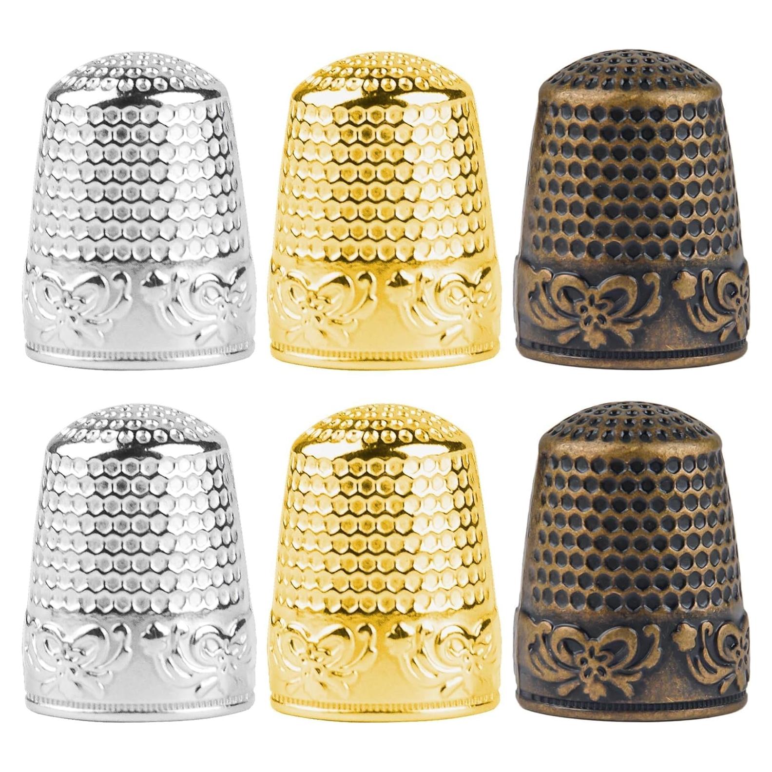 6 Dedales de Metal para Coser a Mano - Protectores de Dedos