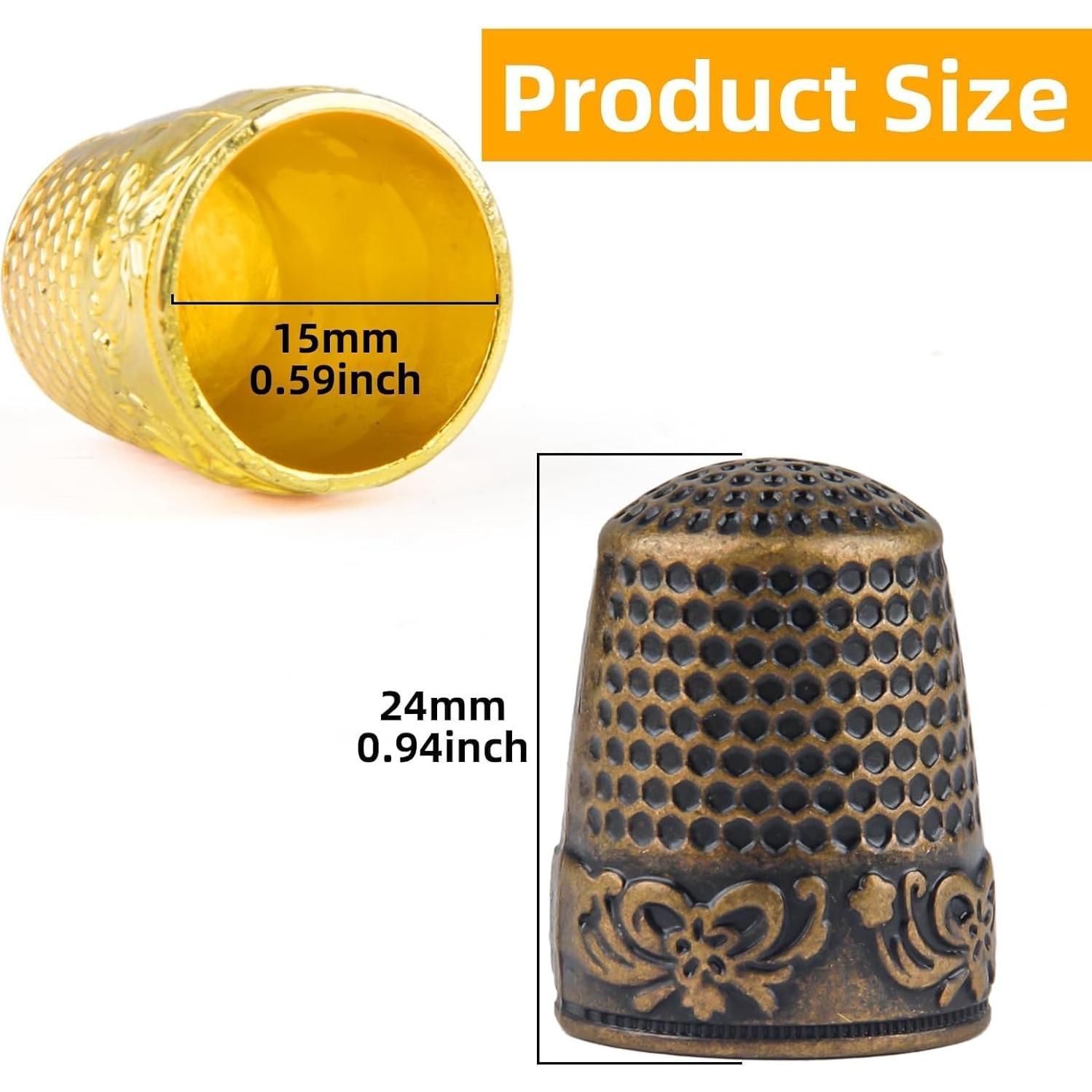 6 Dedales de Metal para Coser a Mano - Protectores de Dedos