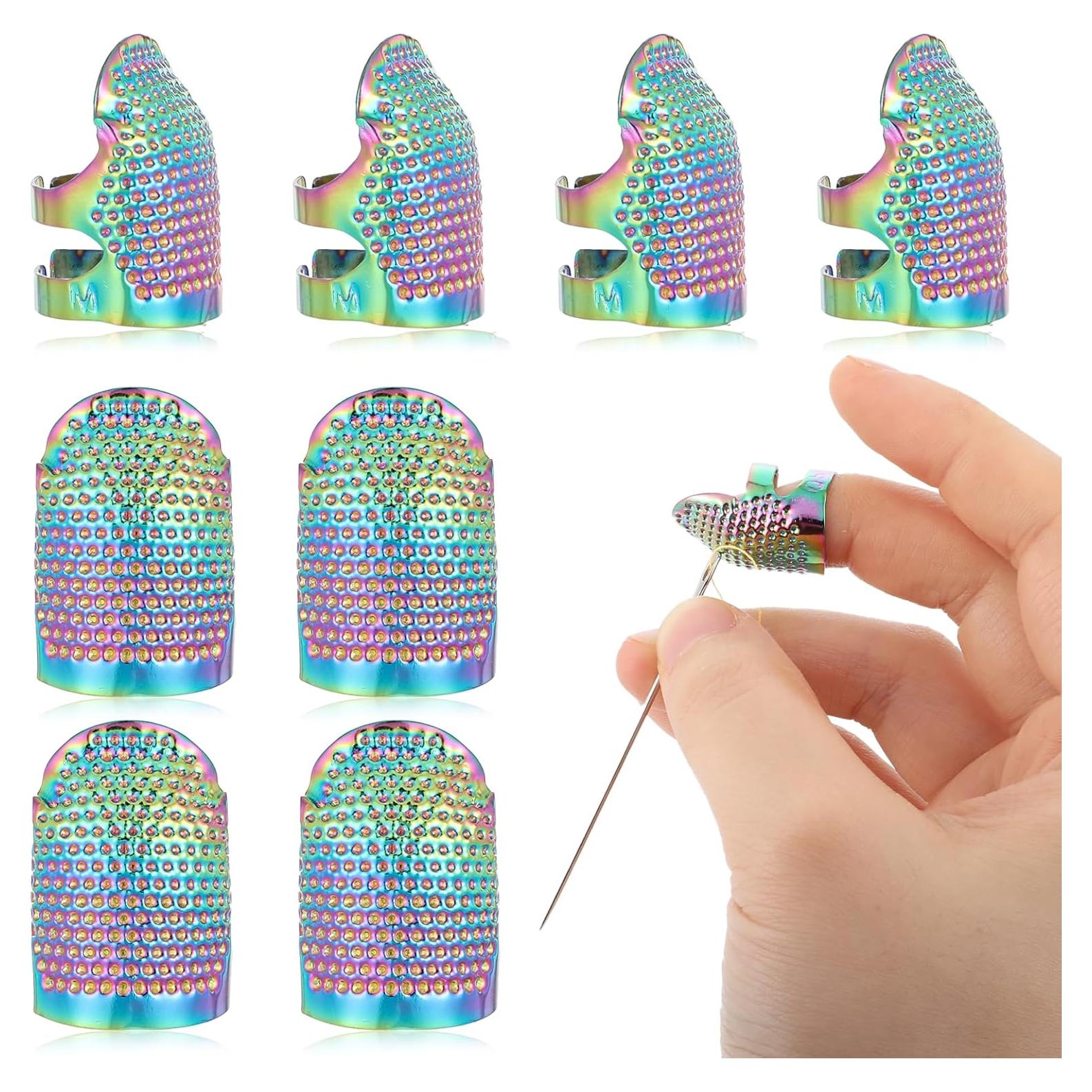 8 Dedales de Metal Ajustables Zyghjort para Costura DIY