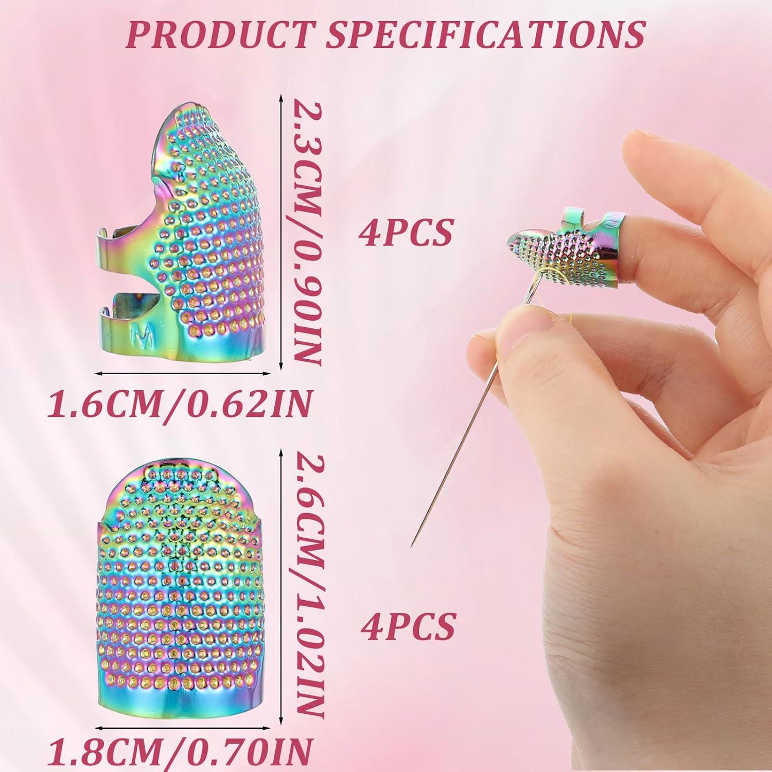 8 Dedales de Metal Ajustables Zyghjort para Costura DIY