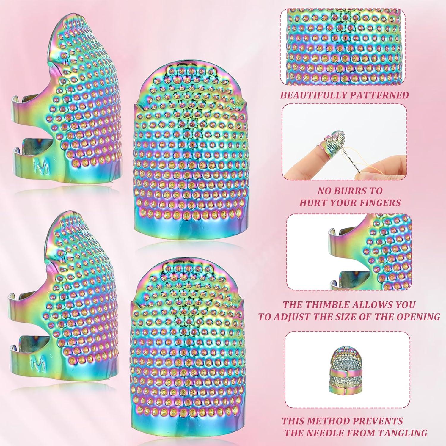 8 Dedales de Metal Ajustables Zyghjort para Costura DIY