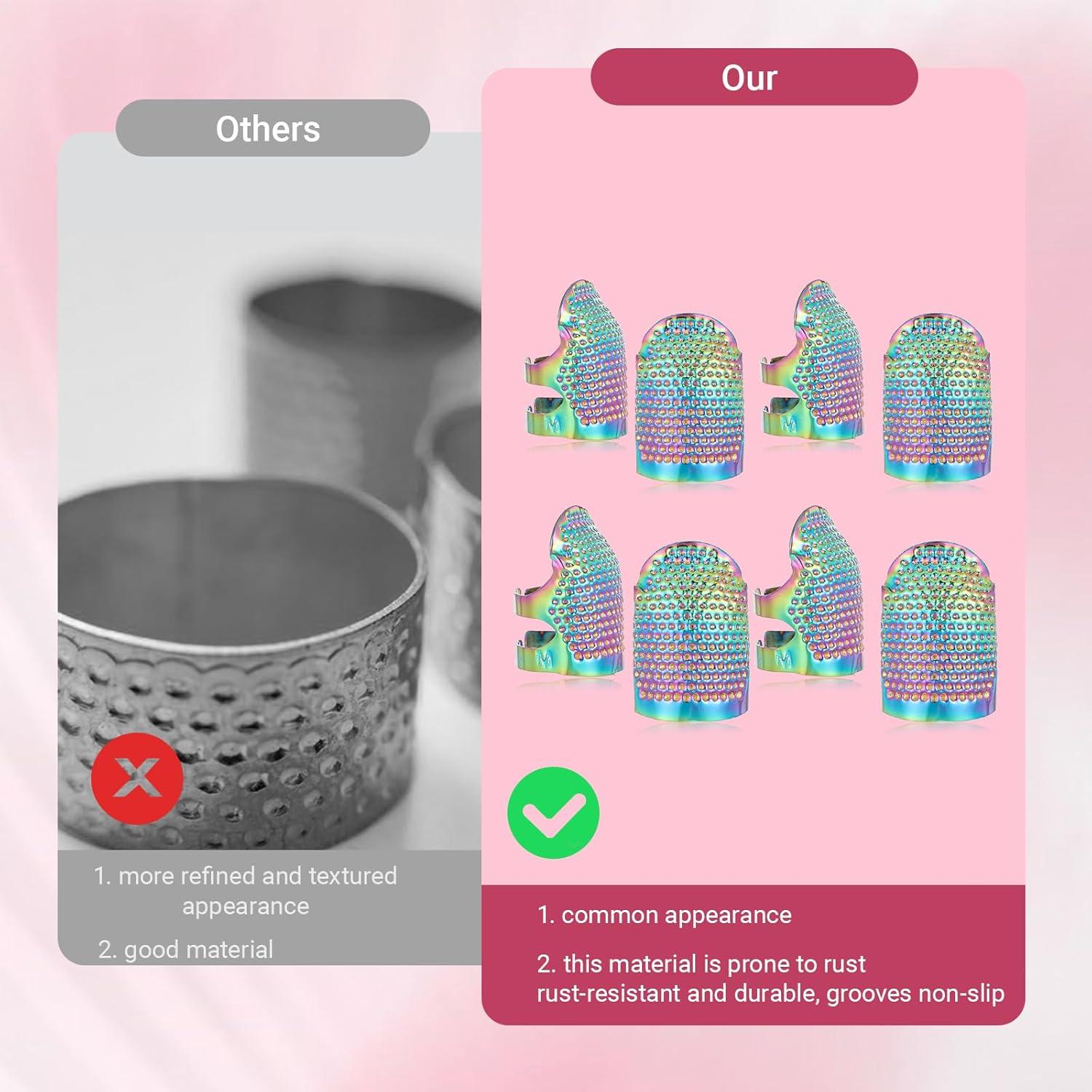 8 Dedales de Metal Ajustables Zyghjort para Costura DIY