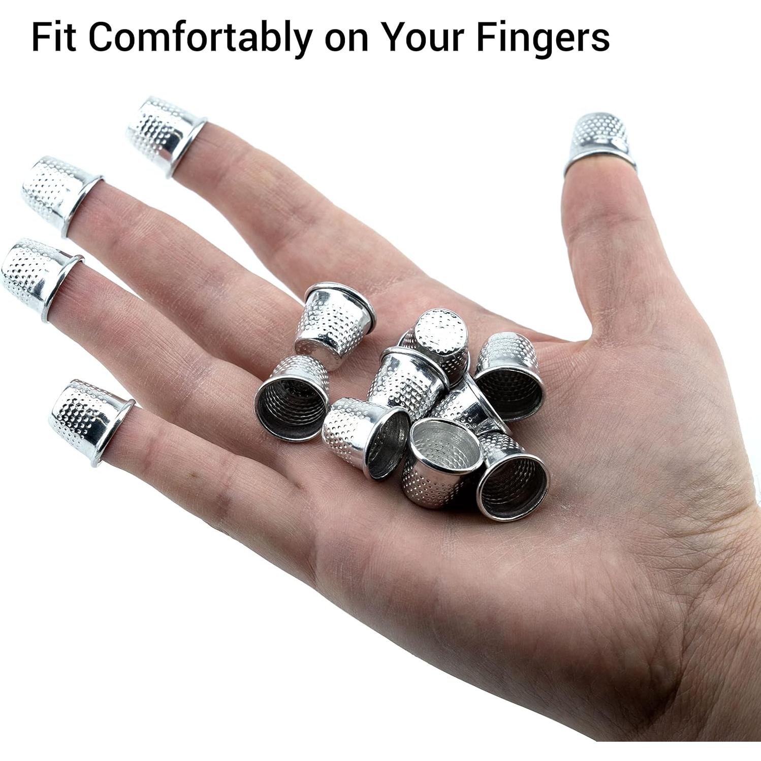 Paquete de 50 Dedales de Metal Plateados para Costura - 16 mm