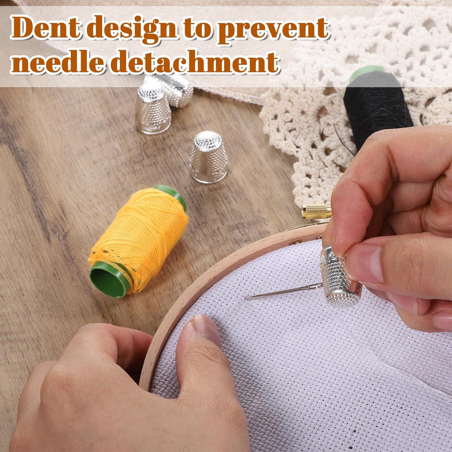 Dedales de Costura Piriuuo 4 Pcs Metal Plata 2.3x1.8cm