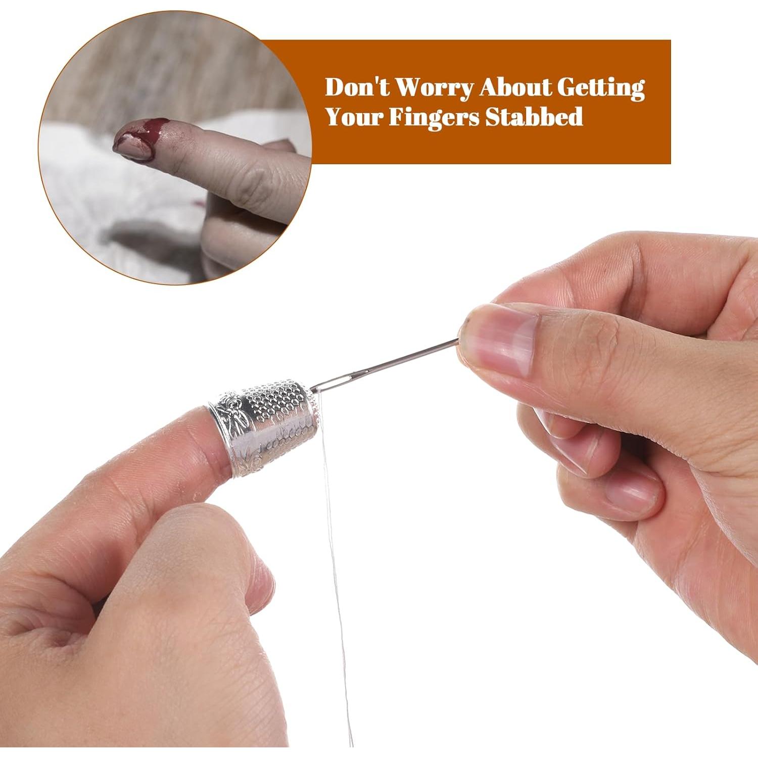 Dedales de Costura Piriuuo 4 Pcs Metal Plata 2.3x1.8cm