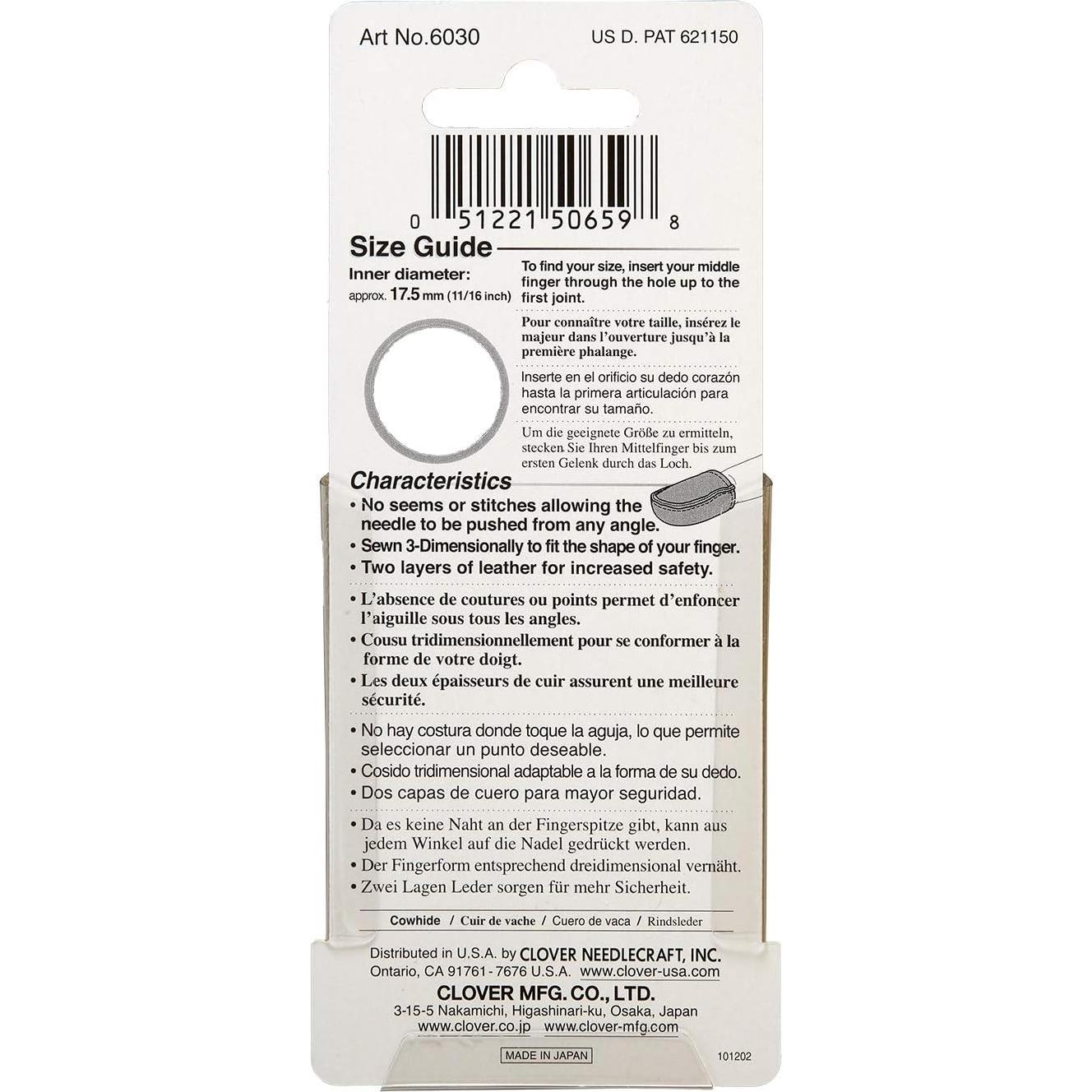 Dedal de Cuero Natural Fit Clover Grande - Ajuste Perfecto