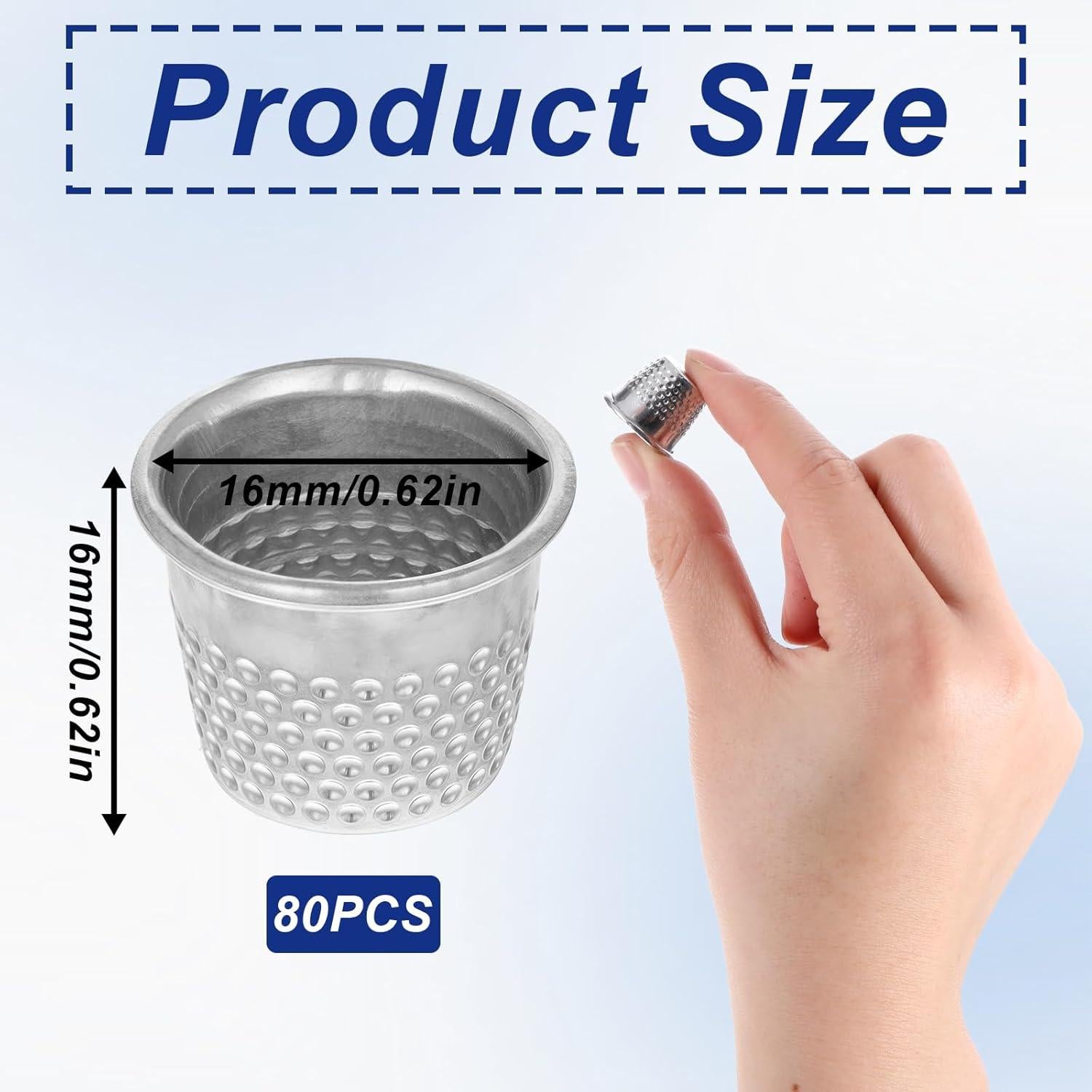 80 Dedales de Metal Plateados para Costura a Mano EupHHonycs