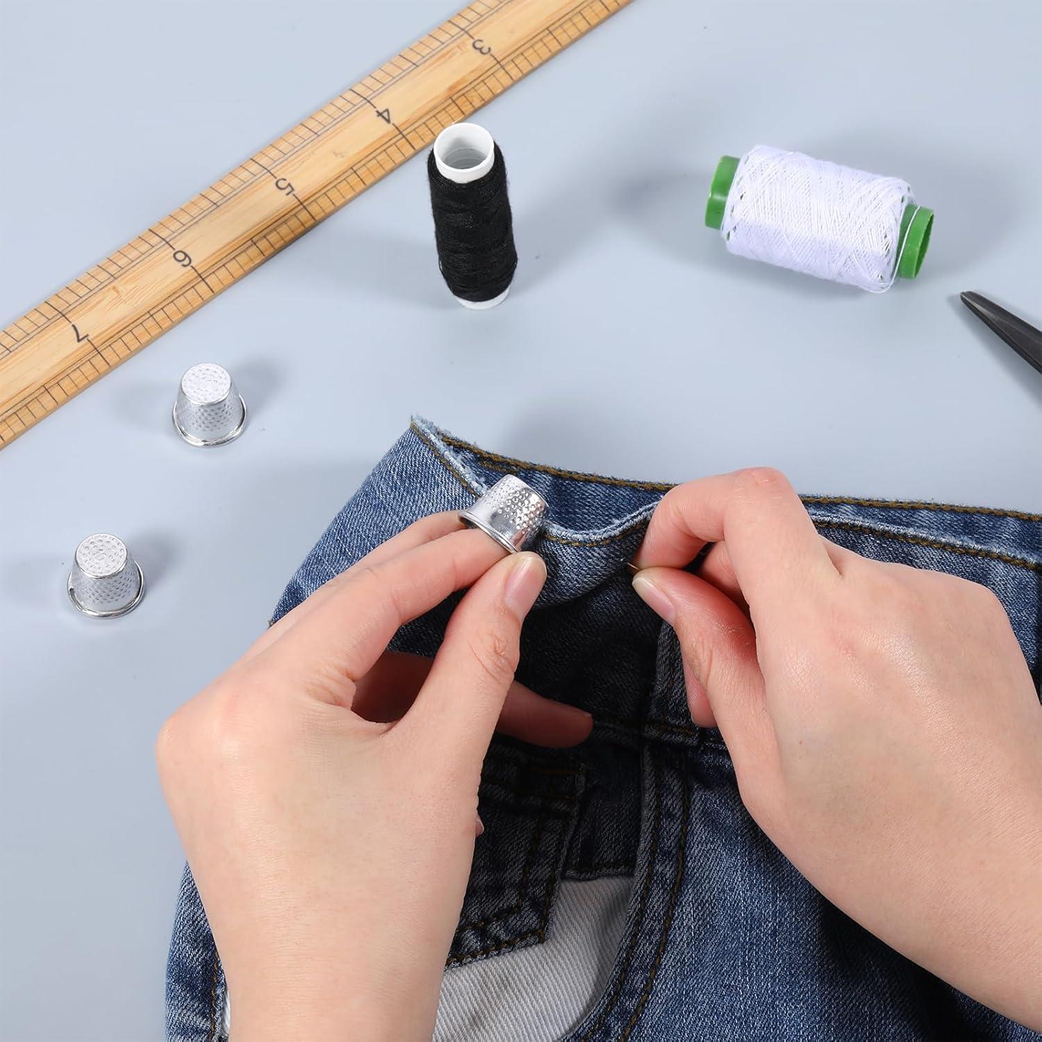 80 Dedales de Metal Plateados para Costura a Mano EupHHonycs