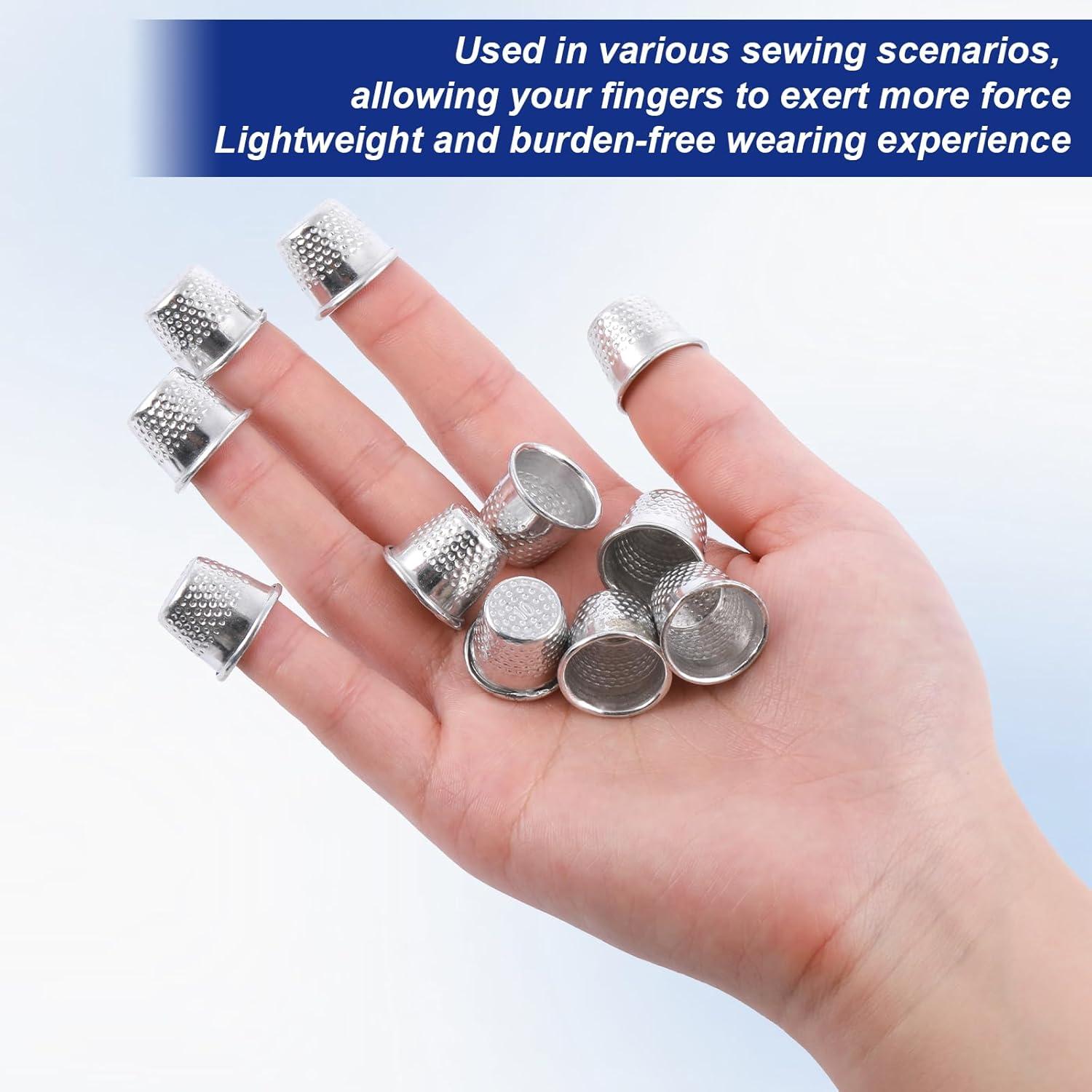 80 Dedales de Metal Plateados para Costura a Mano EupHHonycs