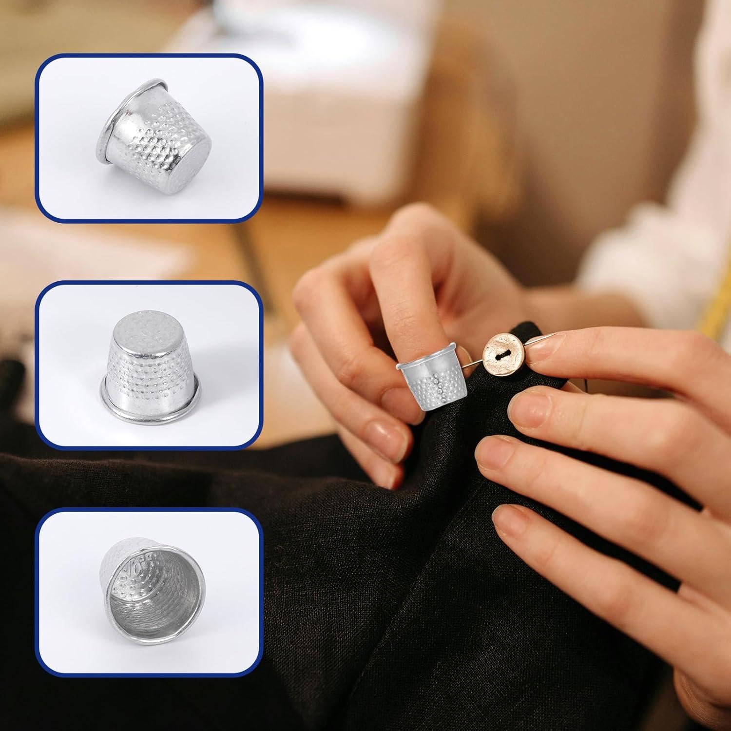 80 Dedales de Metal Plateados para Costura a Mano EupHHonycs