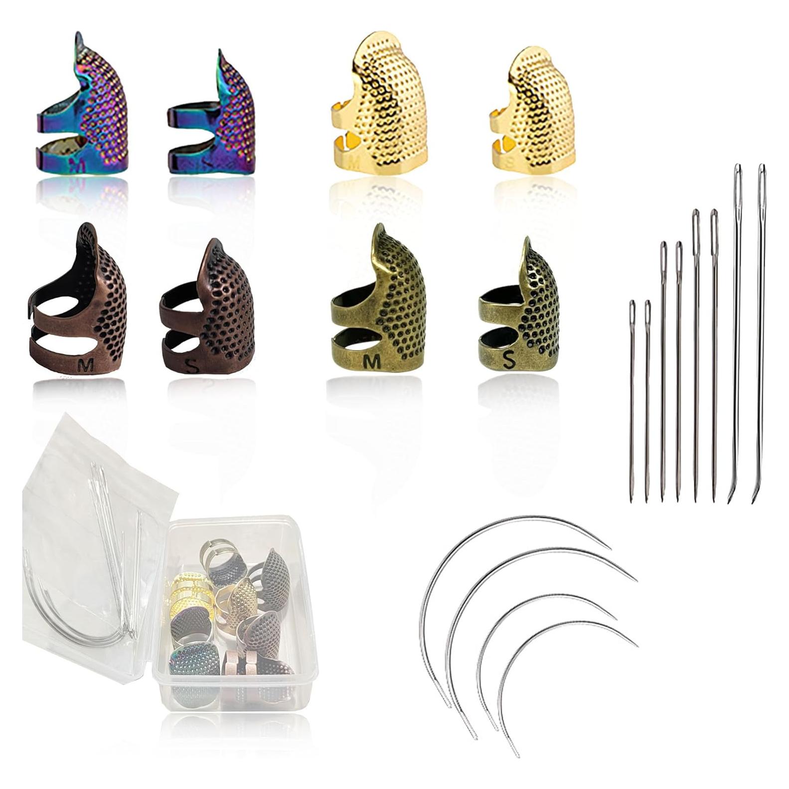 Kit de Costura SECBOO - 8 Dedales Ajustables y 12 Agujas