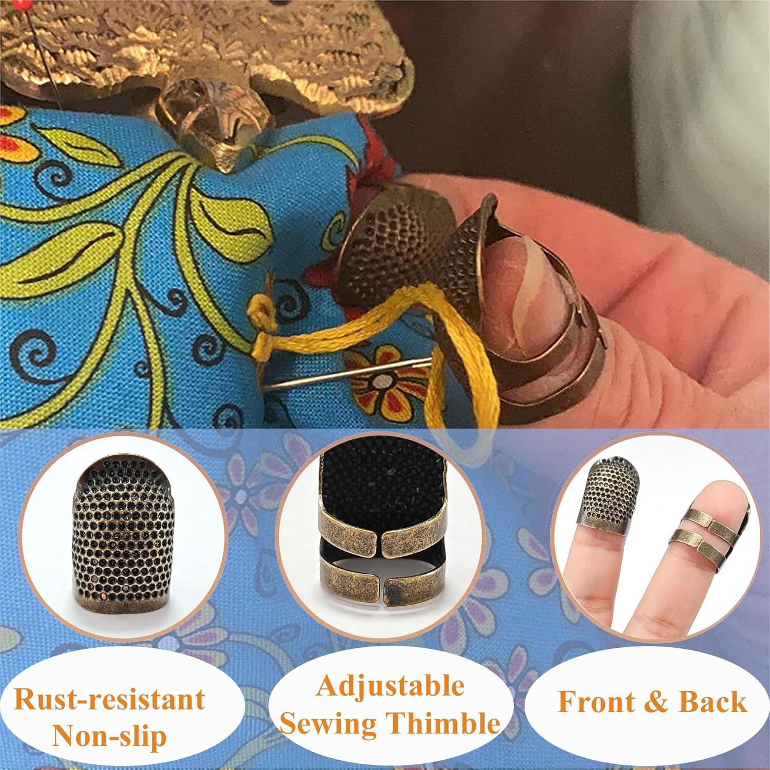 Kit de Costura SECBOO - 8 Dedales Ajustables y 12 Agujas