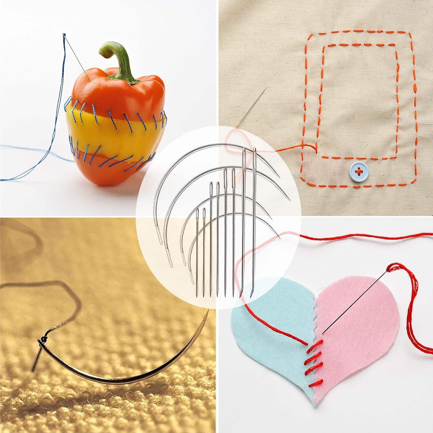 Kit de Costura SECBOO - 8 Dedales Ajustables y 12 Agujas