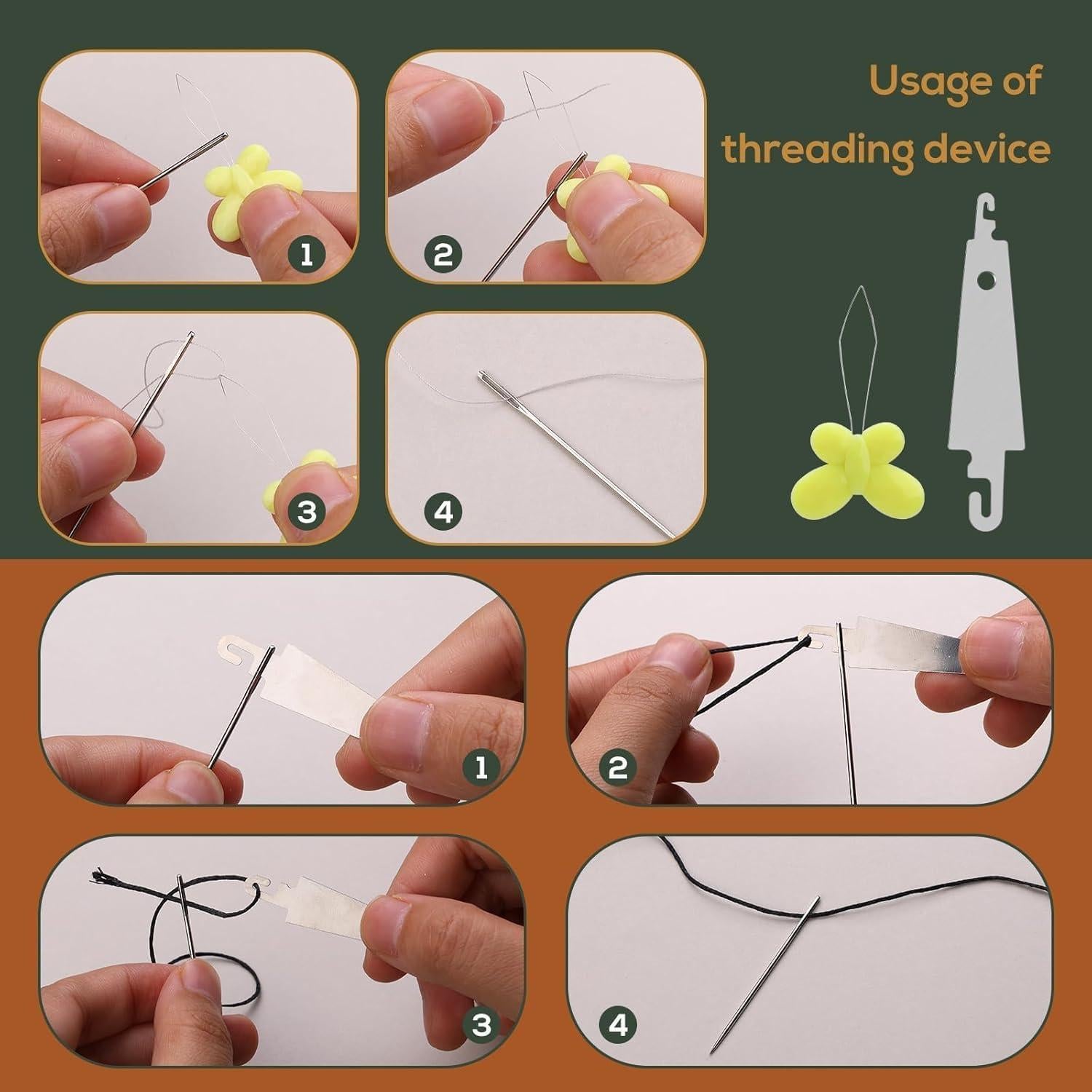 Kit de Costura Nitlak 24 Pcs con Dedales y Agujas